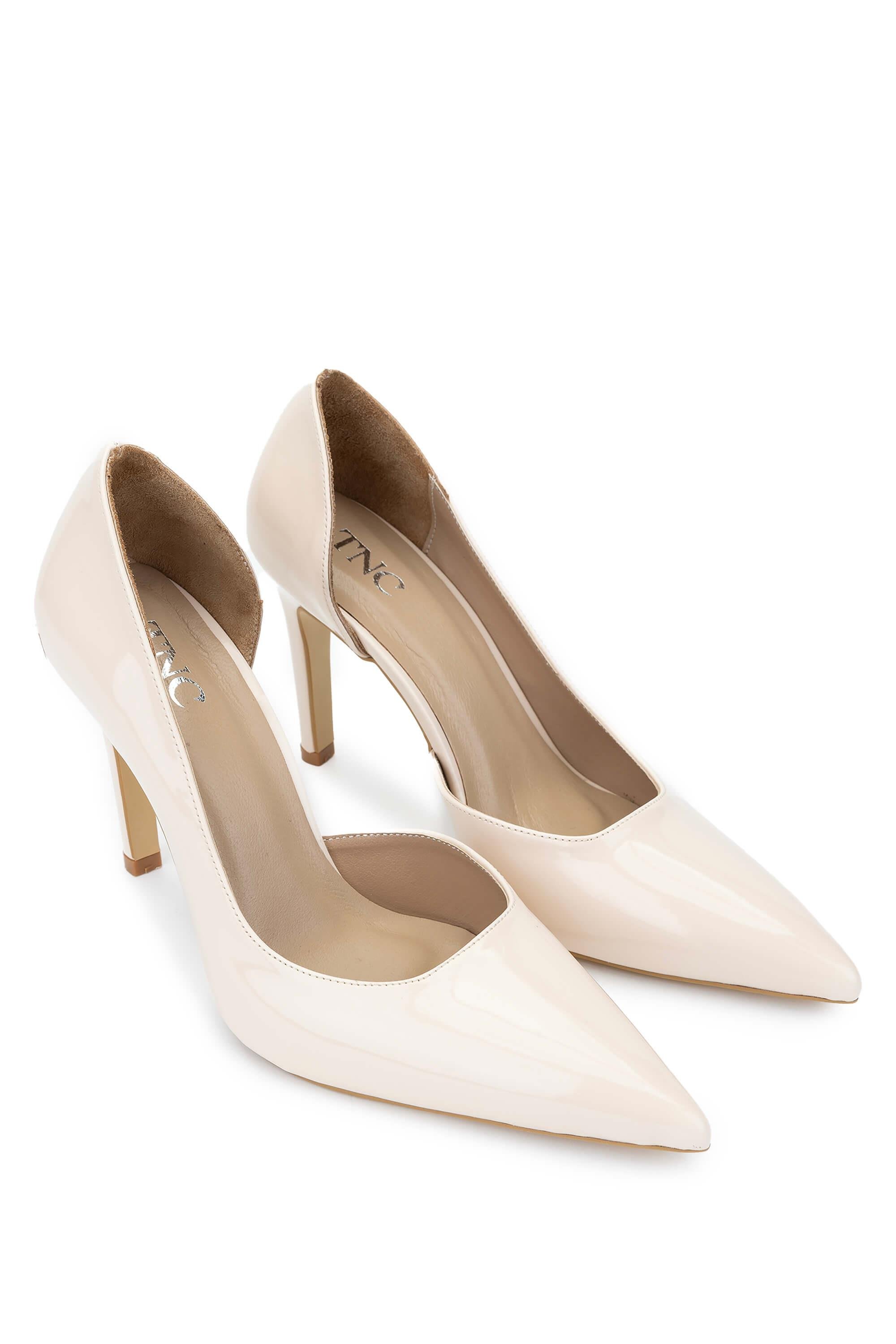 Tamer Tanca Kadın Vegan Bej Topuklu Ayakkabı