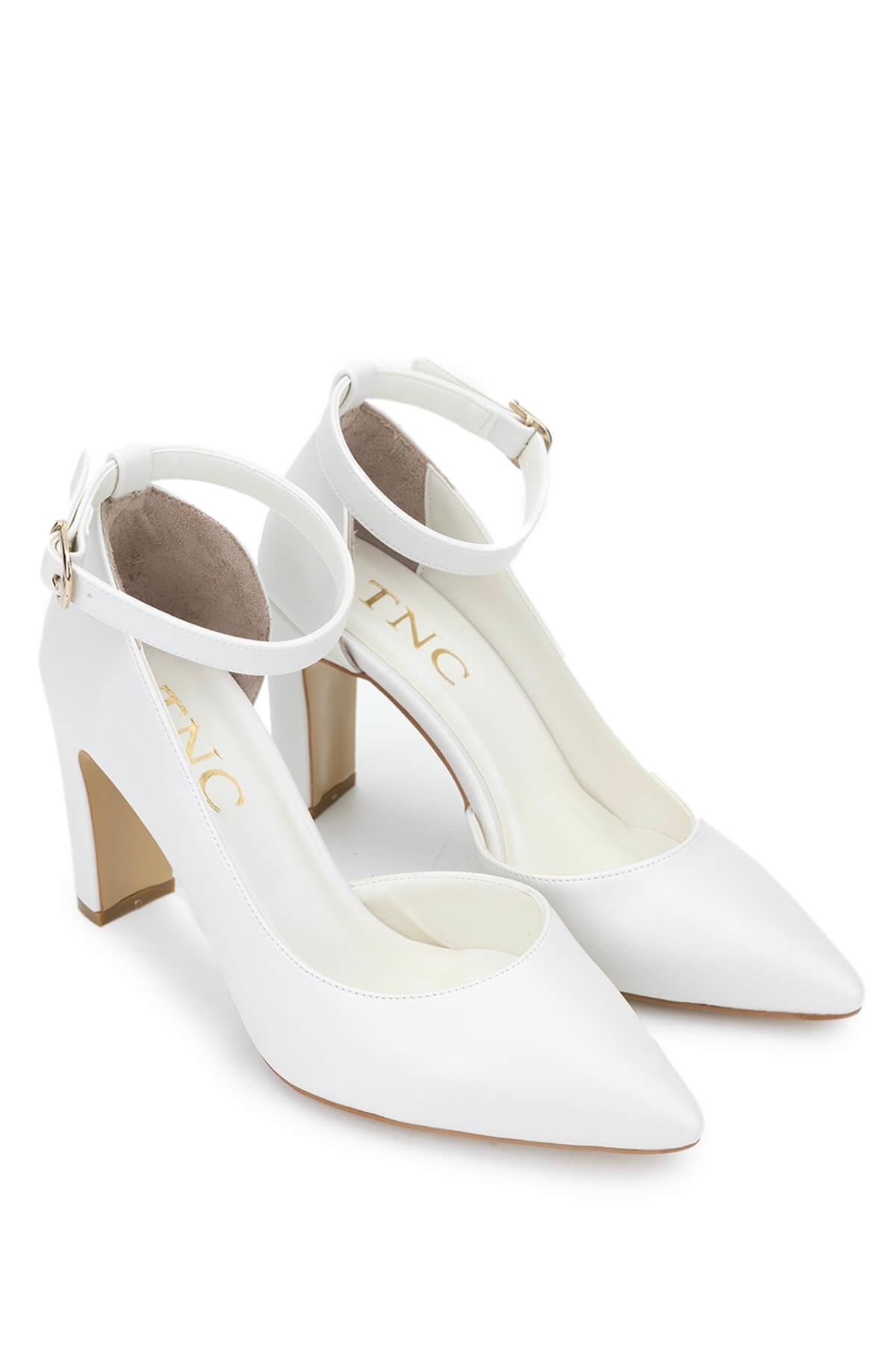 Tamer Tanca Kadın Vegan Beyaz Sedef Topuklu & Stiletto Ayakkabı