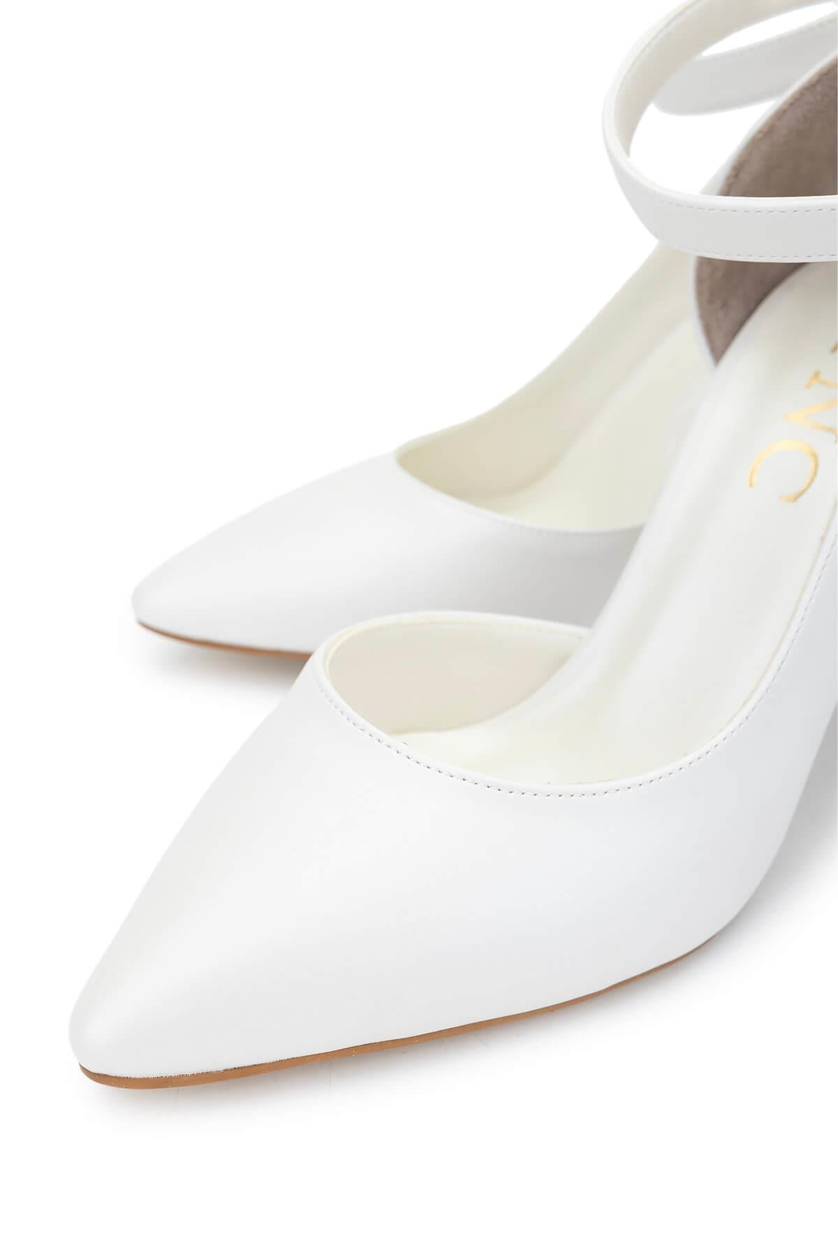 Tamer Tanca Kadın Vegan Beyaz Sedef Topuklu & Stiletto Ayakkabı