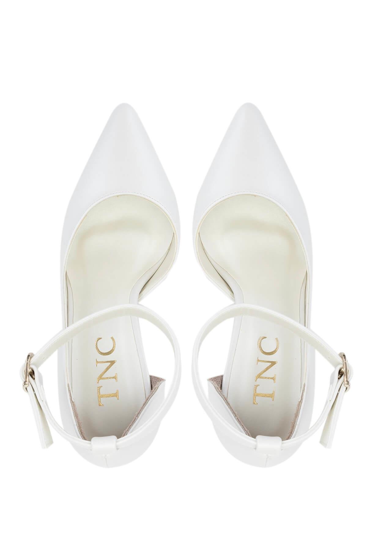 Tamer Tanca Kadın Vegan Beyaz Sedef Topuklu & Stiletto Ayakkabı
