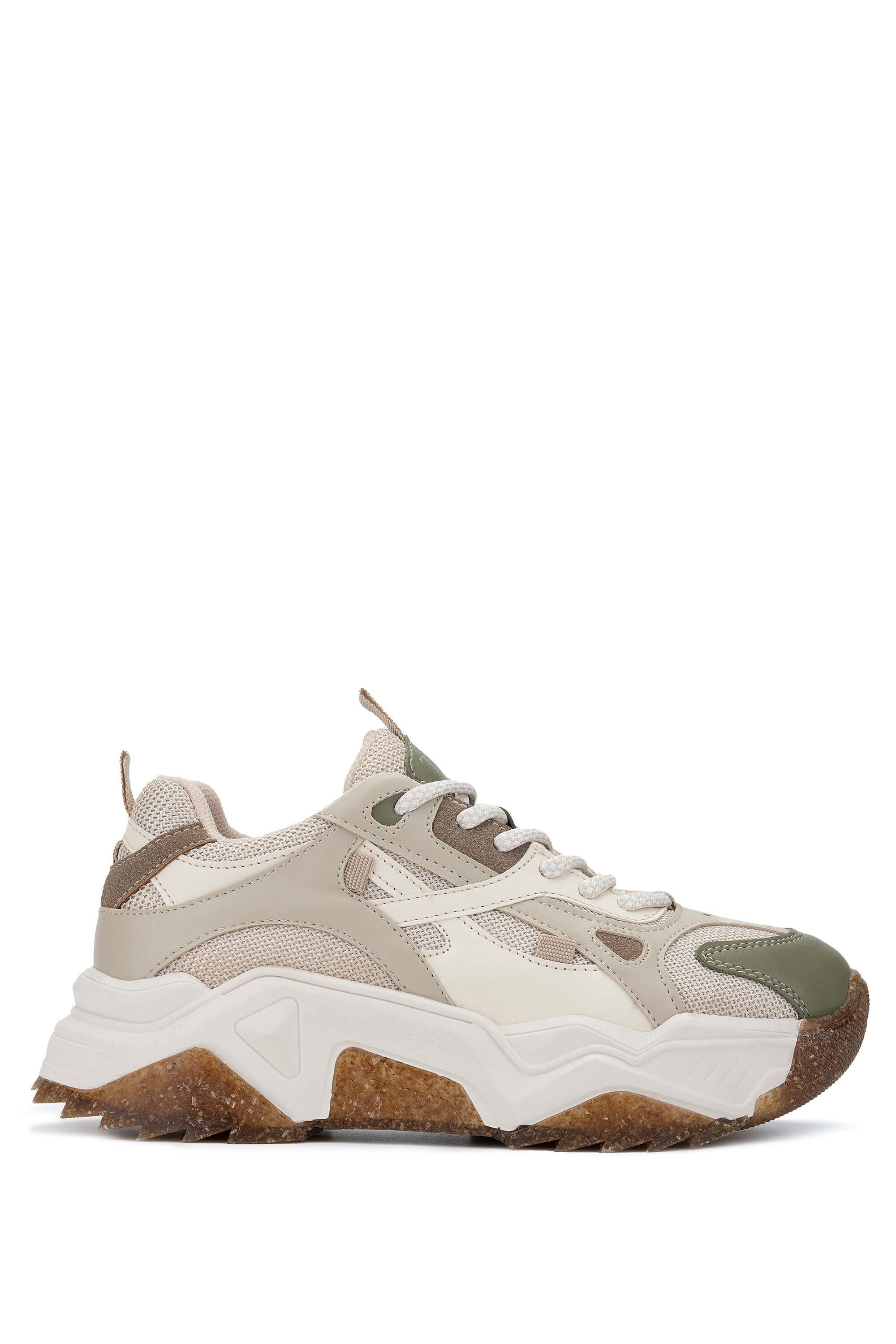 Tamer Tanca Kadın Vegan Beyaz/Haki Sneakers & Spor Ayakkabı