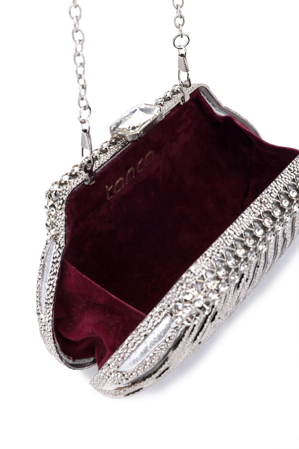 Tamer Tanca Kadın Vegan Gri Abiye Çanta