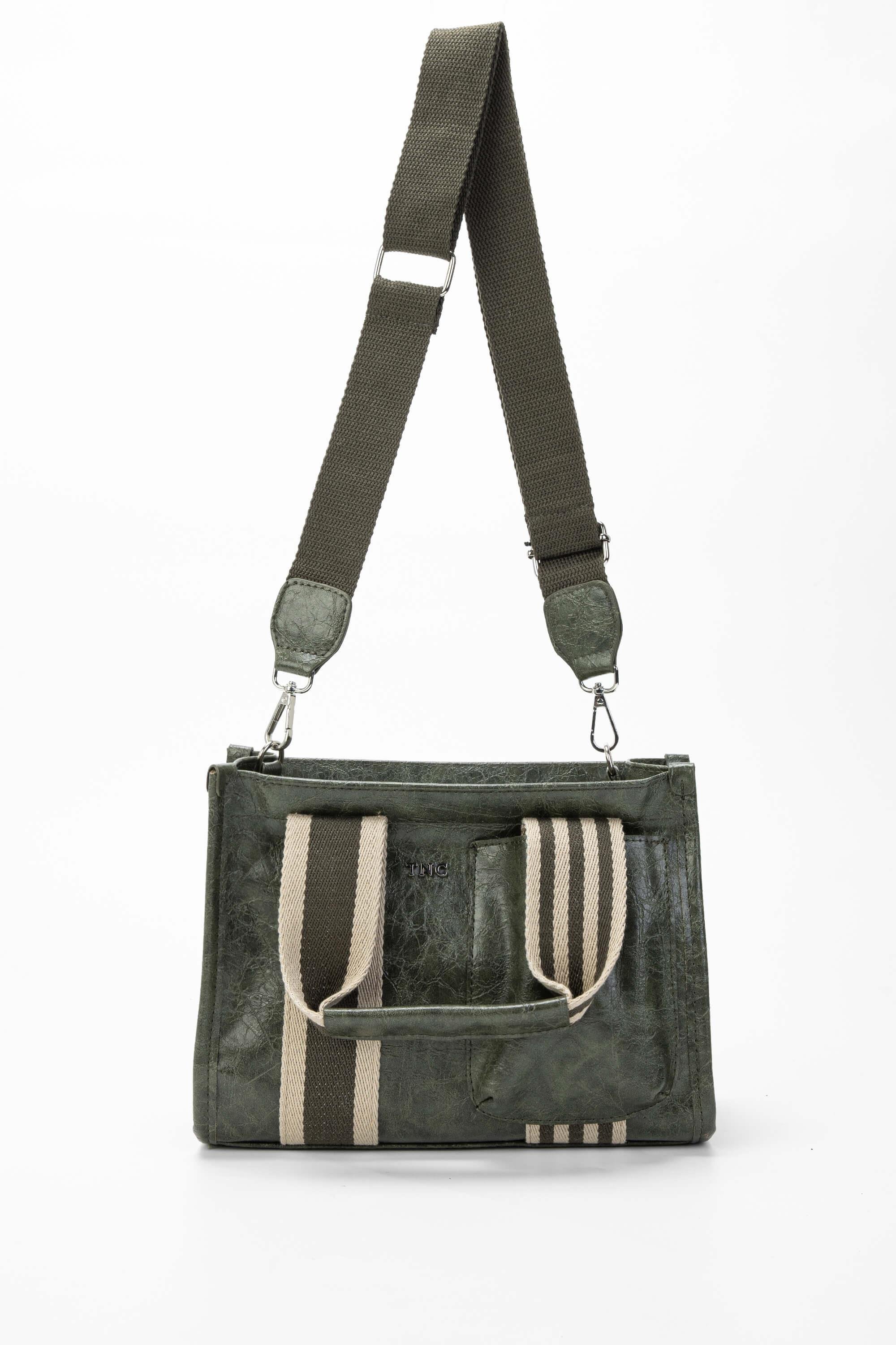 Tamer Tanca Kadın Vegan Haki Rugan Omuz Çanta