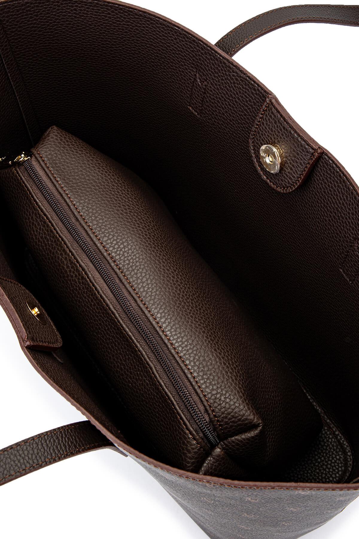 Tamer Tanca Kadın Vegan Kahverengi Omuz Çanta