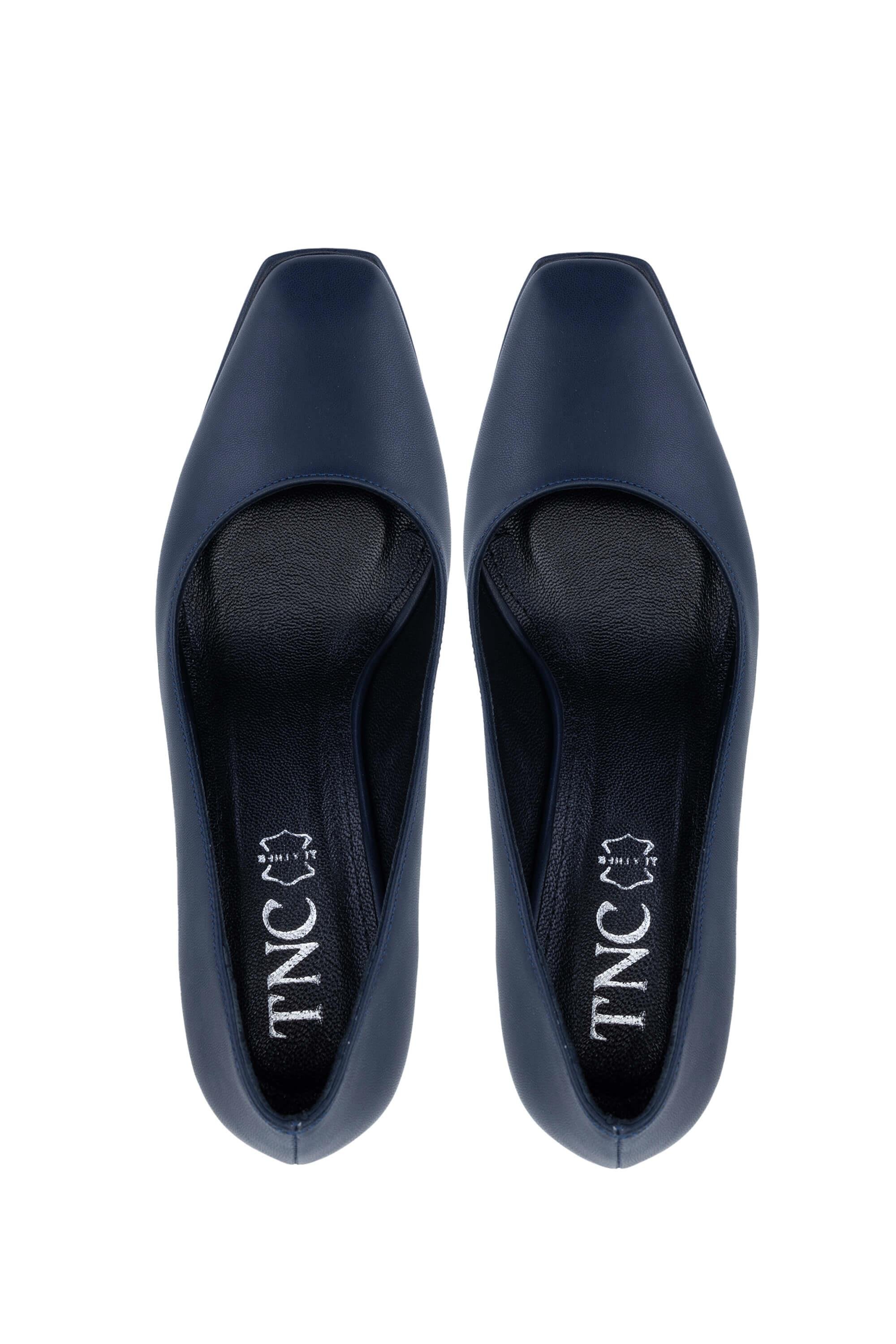 Tamer Tanca Kadın Vegan Lacivert Topuklu Ayakkabı