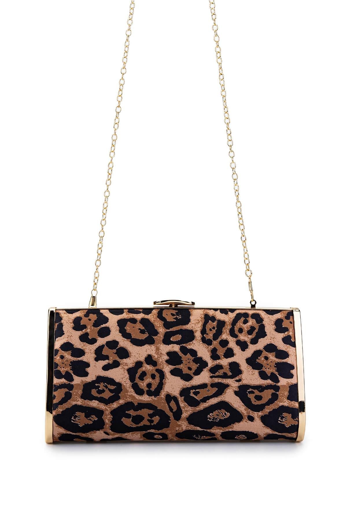 Tamer Tanca Kadın Vegan Leopar Abiye Çanta