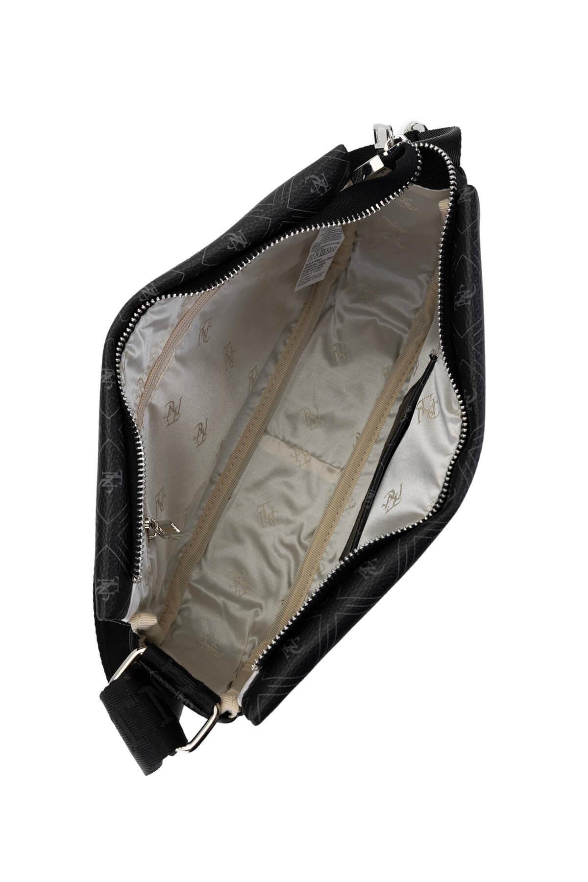 Tamer Tanca Kadın Vegan Siyah Desen Omuz Çanta