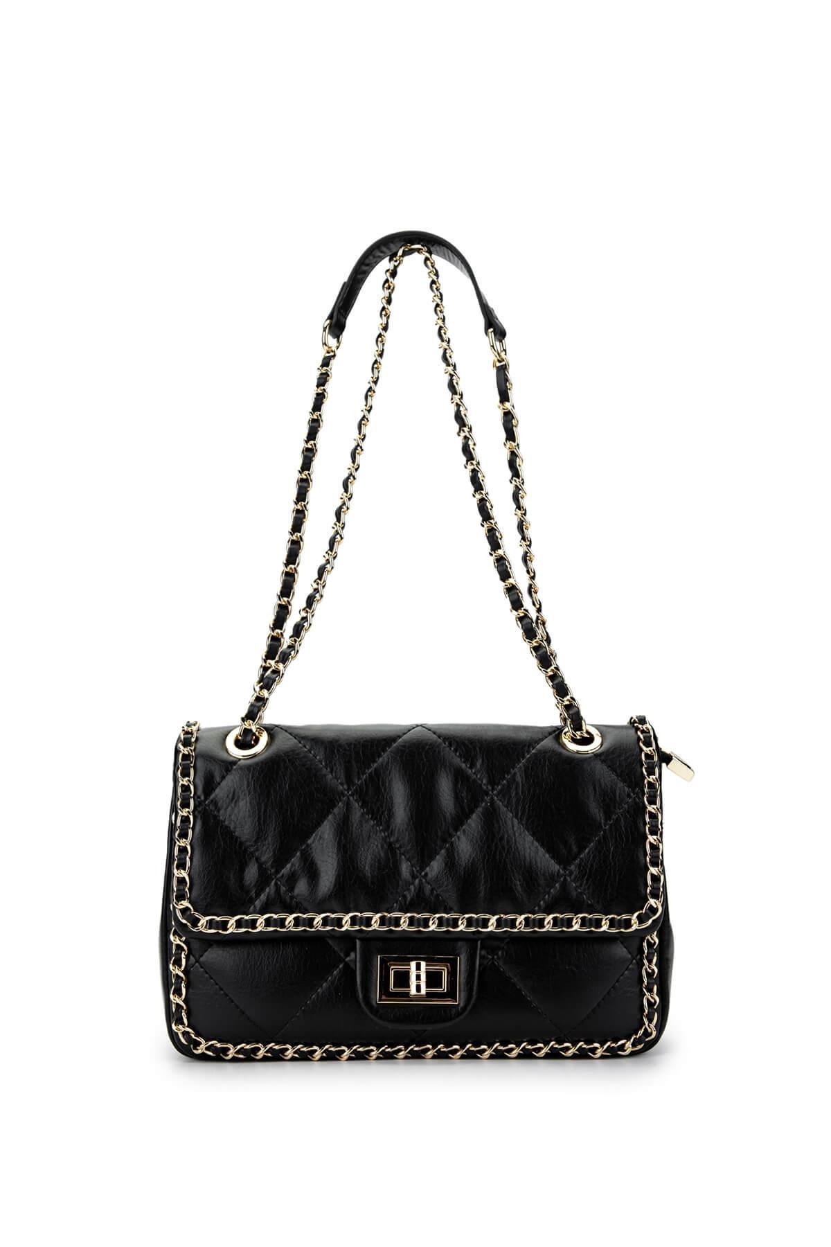 Tamer Tanca Kadın Vegan Siyah Omuz Çanta