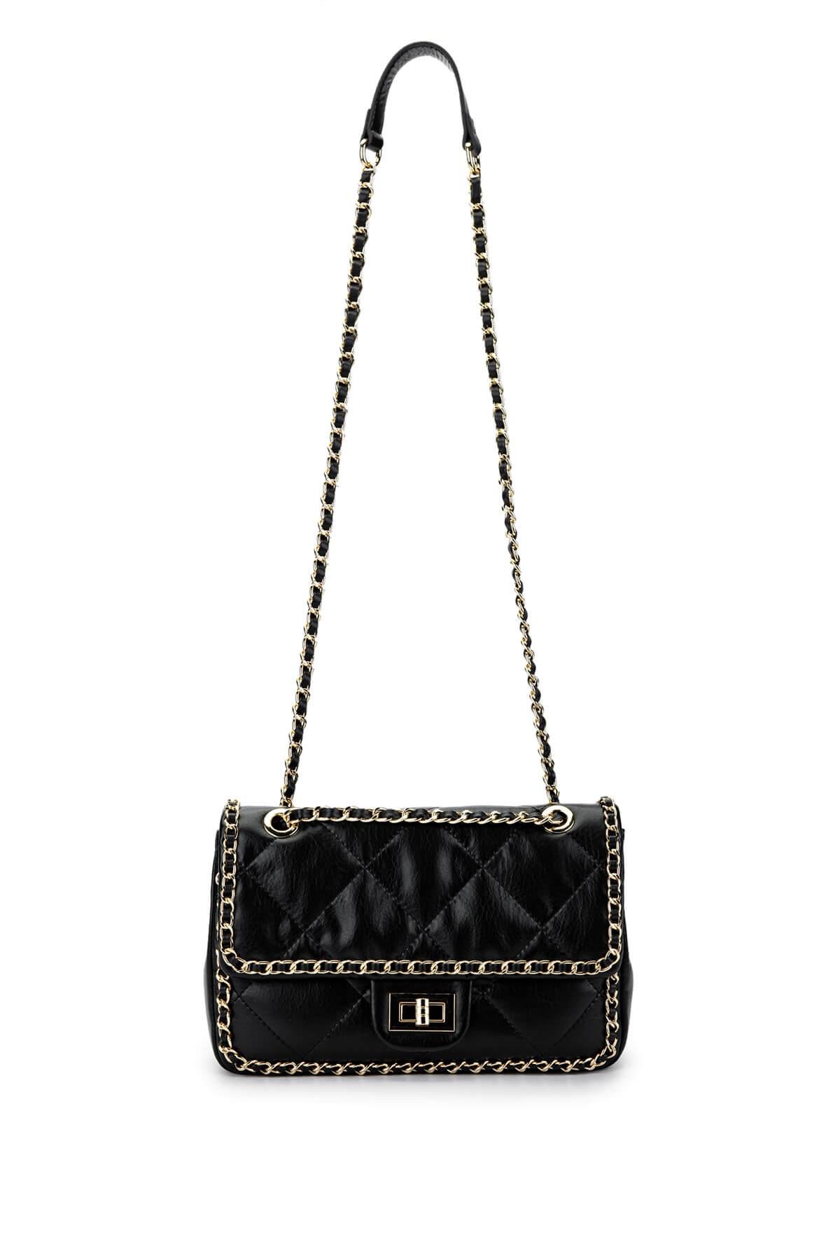 Tamer Tanca Kadın Vegan Siyah Omuz Çanta