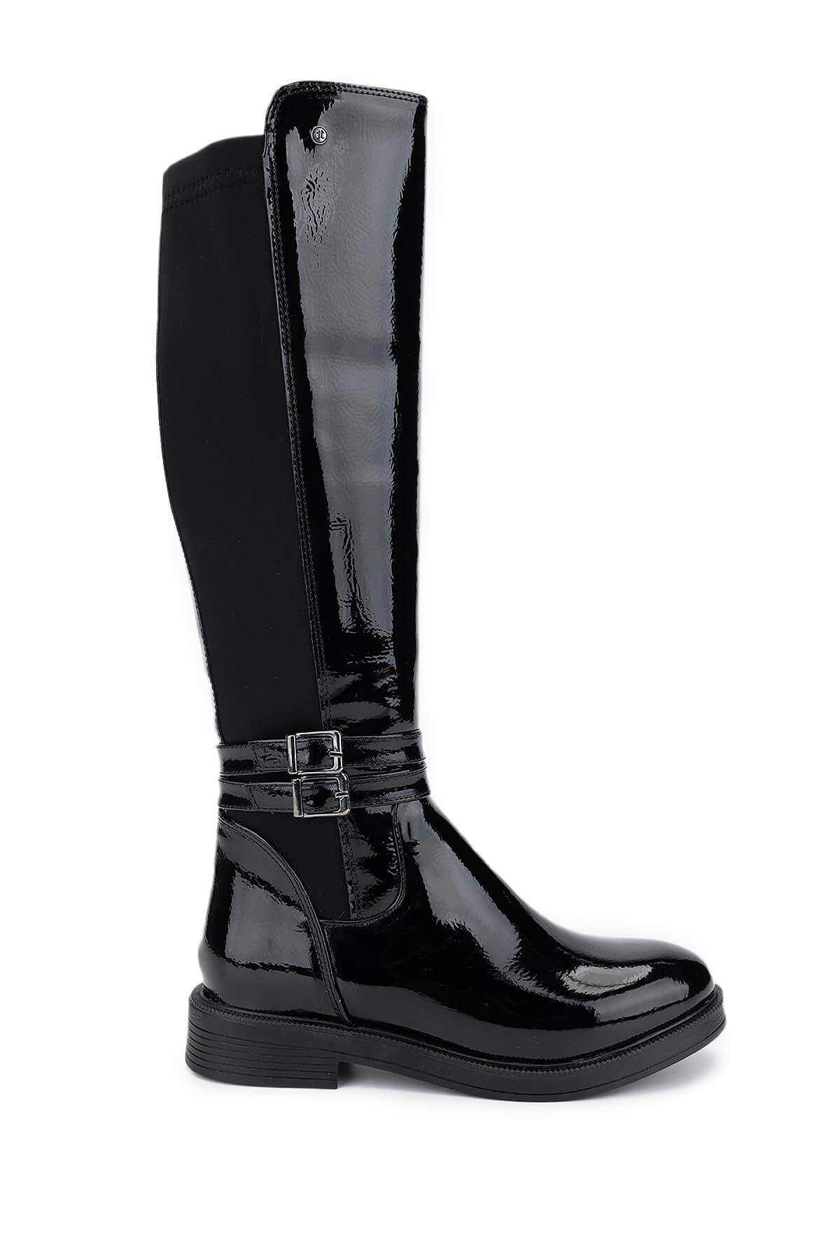 Tamer Tanca Kadın Vegan Siyah Rugan Casual Çizme