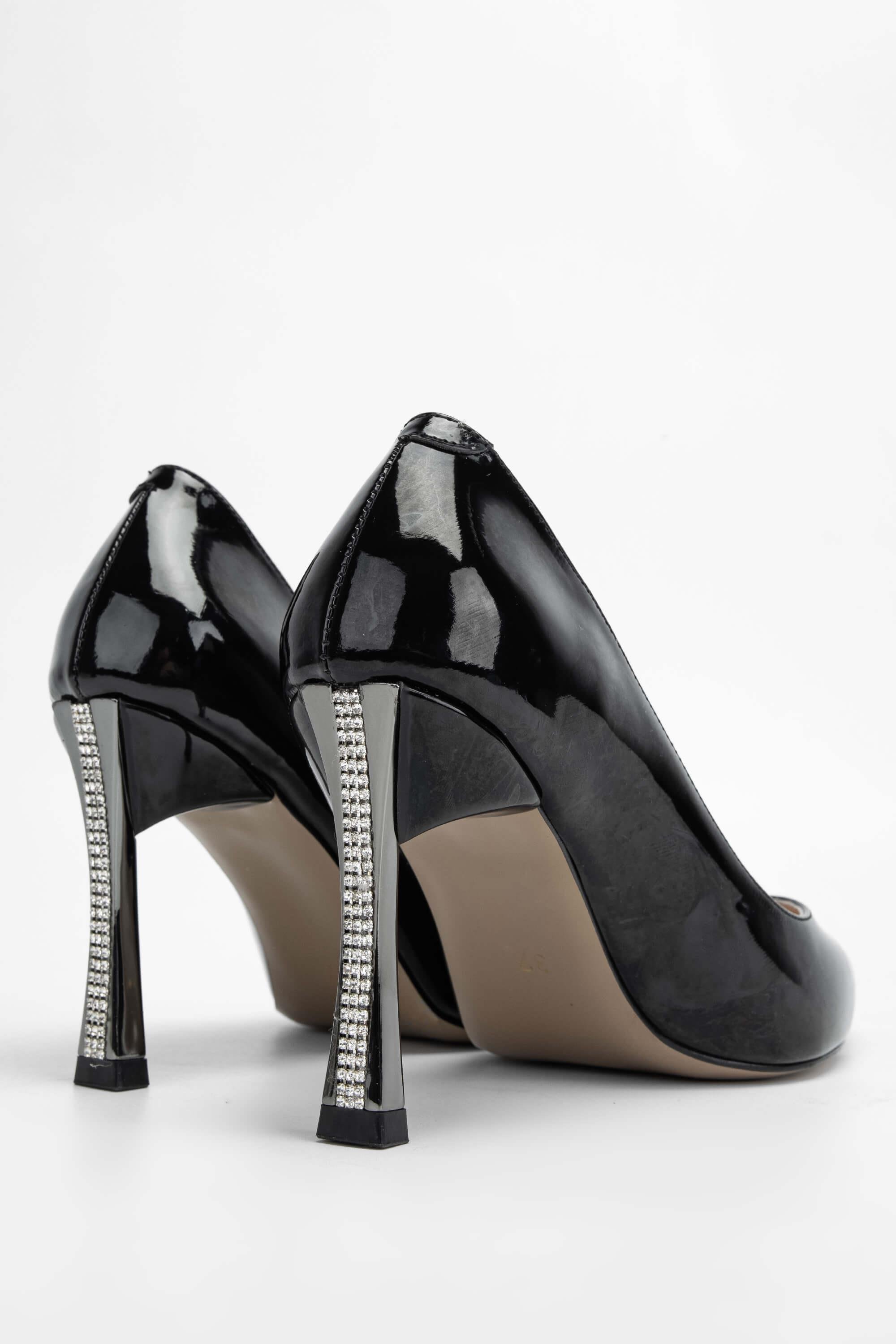 Tamer Tanca Kadın Vegan Siyah Rugan Stiletto Ayakkabı