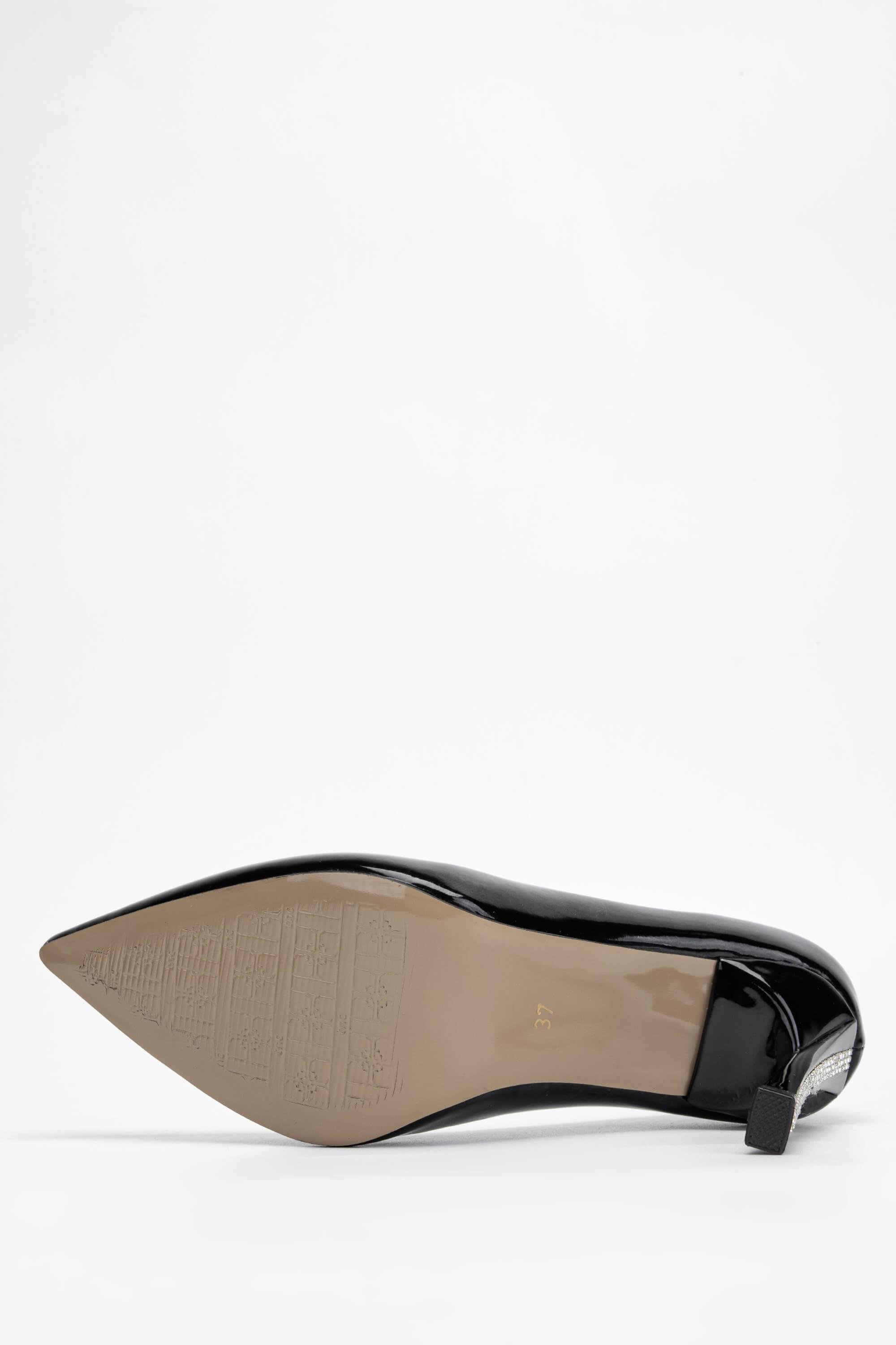 Tamer Tanca Kadın Vegan Siyah Rugan Stiletto Ayakkabı