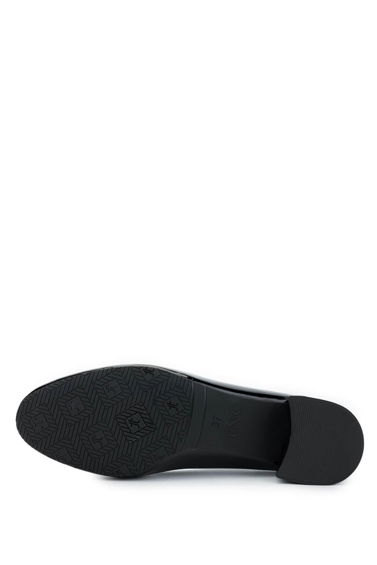 Tamer Tanca Kadın Vegan Siyah Rugan Topuklu Ayakkabı