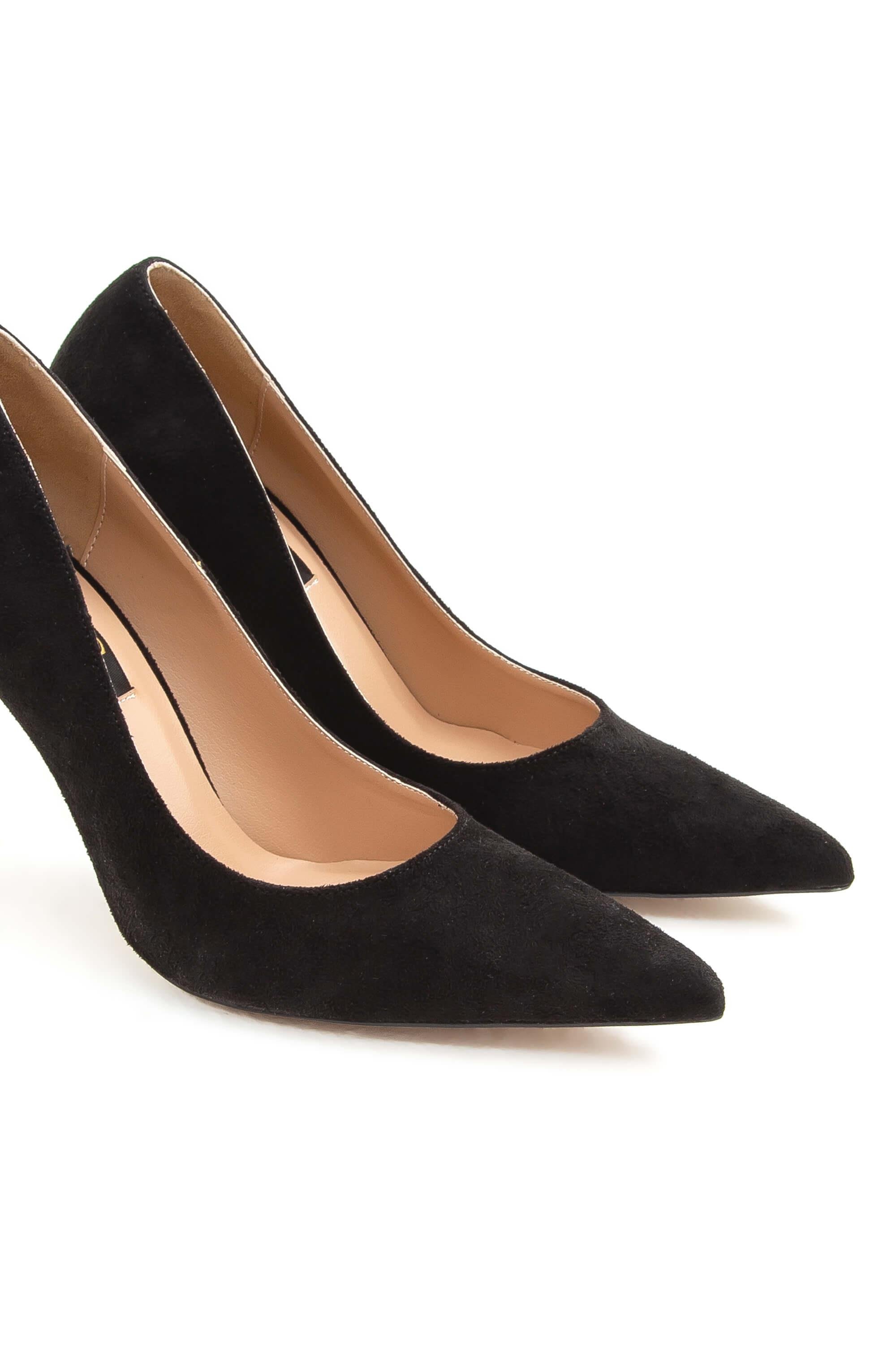 Tamer Tanca Kadın Vegan Siyah Süet Stiletto Ayakkabı