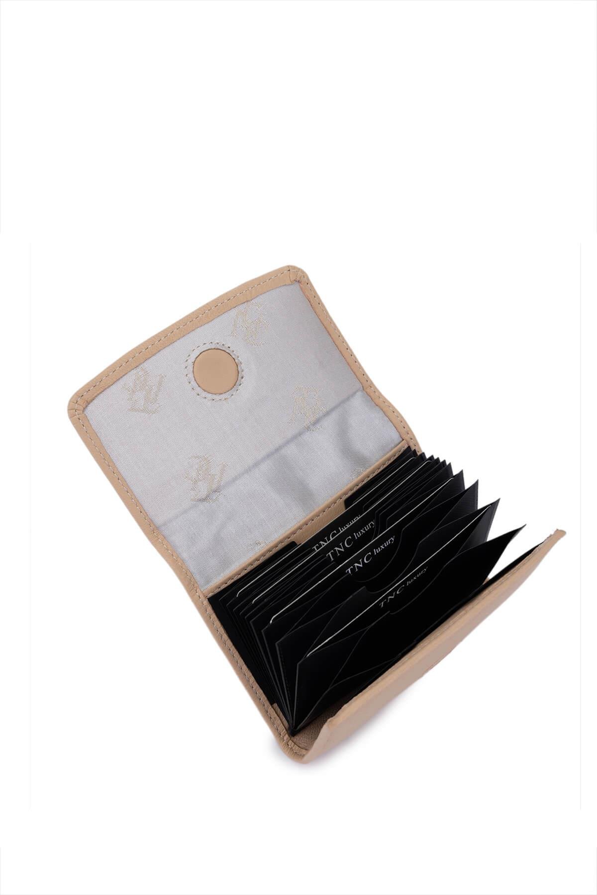 Tamer Tanca Unisex Hakiki Deri Bej Kartlık