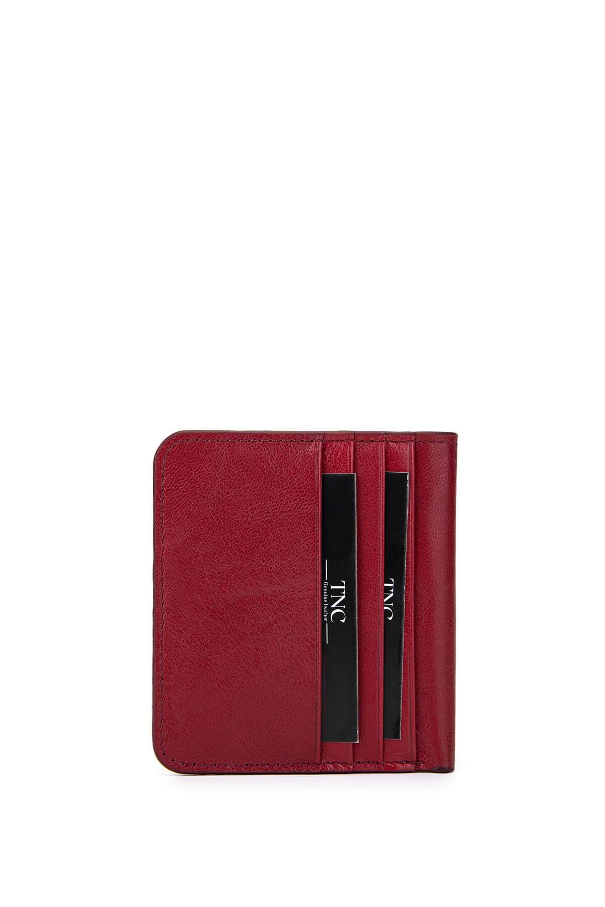 Tamer Tanca Unisex Hakiki Deri Bordo Kartlık