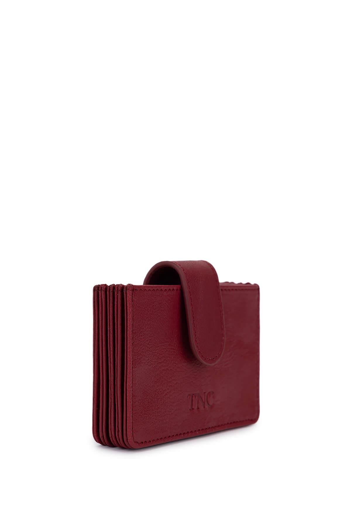 Tamer Tanca Unisex Hakiki Deri Bordo Kartlık