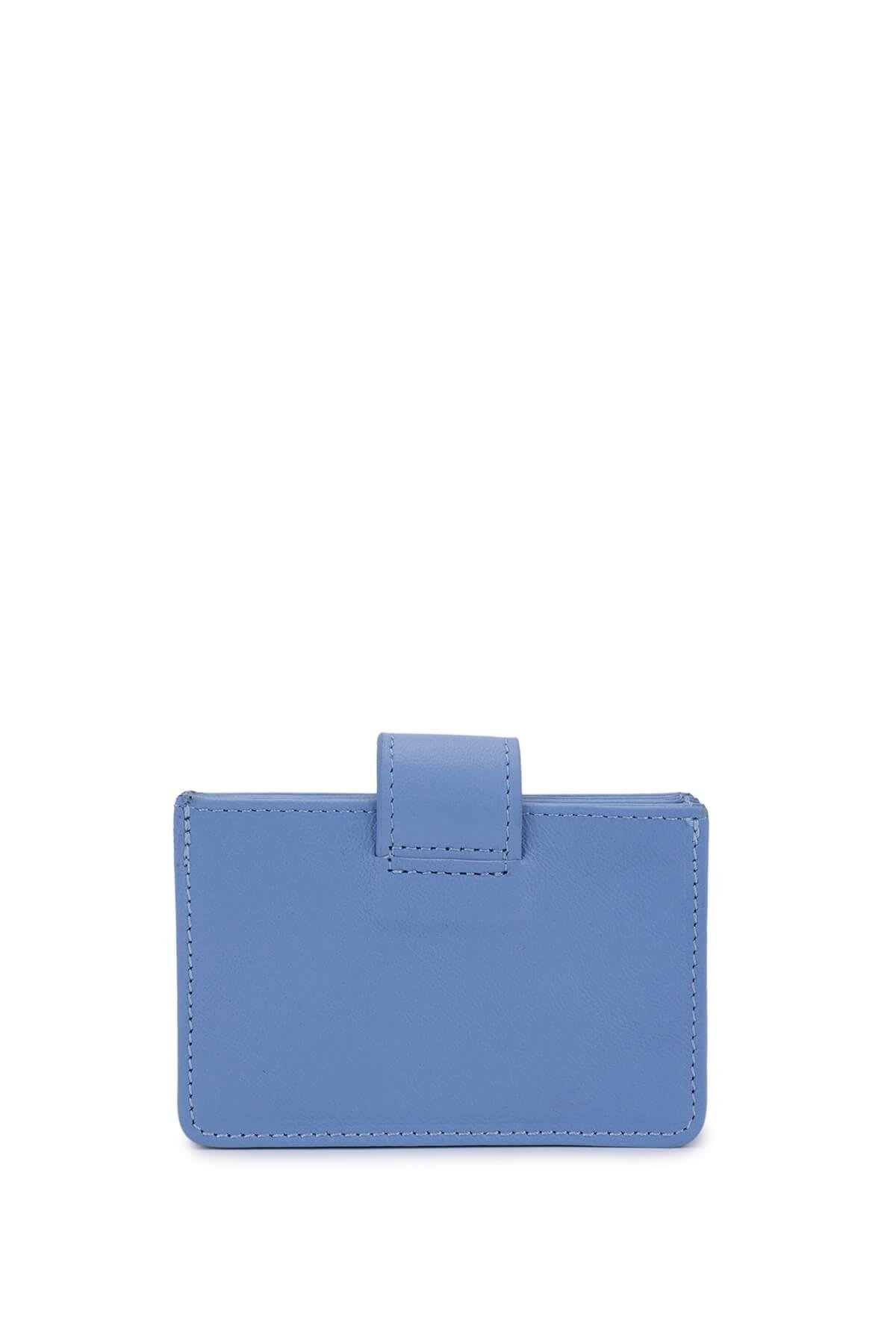 Tamer Tanca Unisex Hakiki Deri Buz Mavi Kartlık