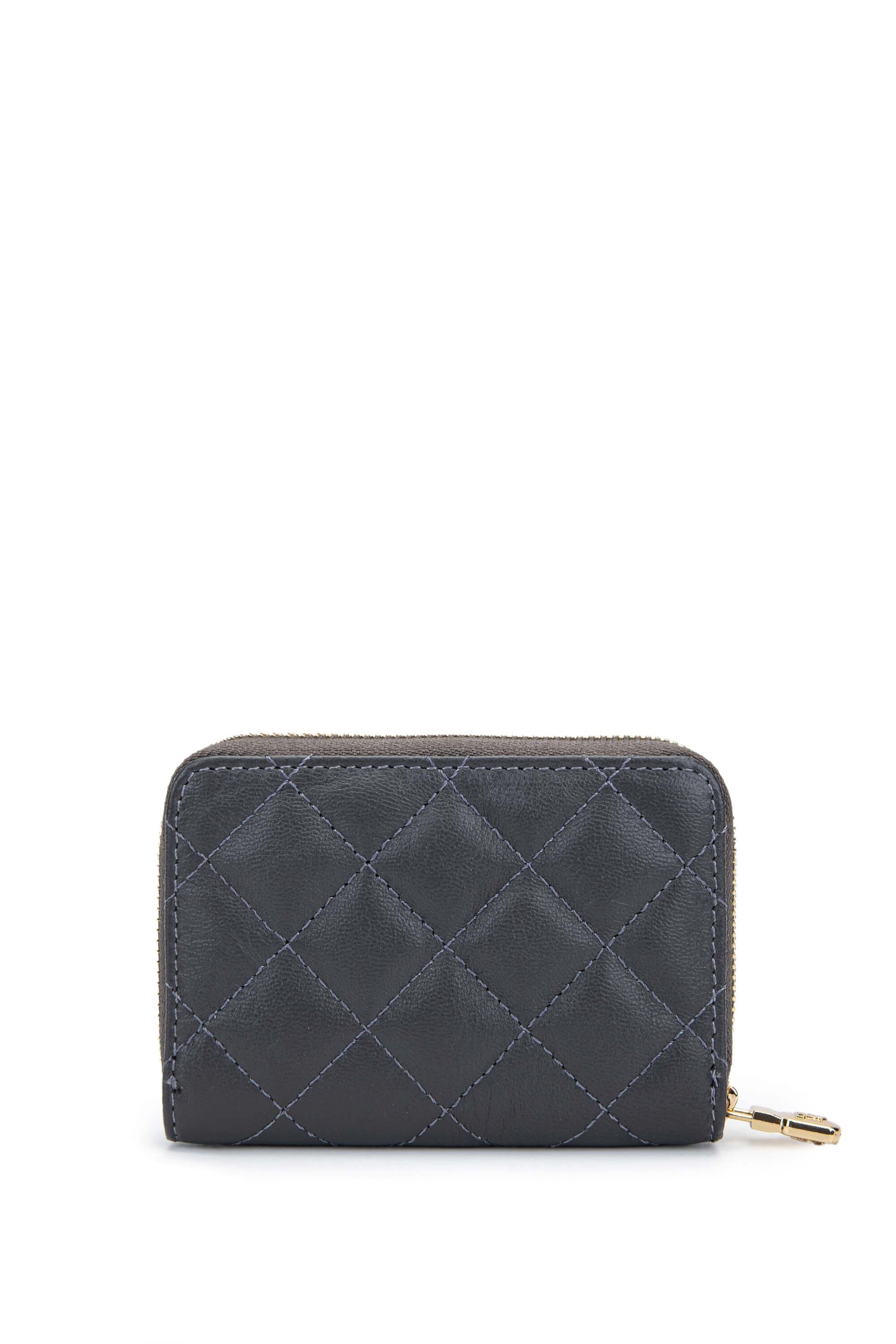 Tamer Tanca Unisex Hakiki Deri Gri Cüzdan Cuzdan