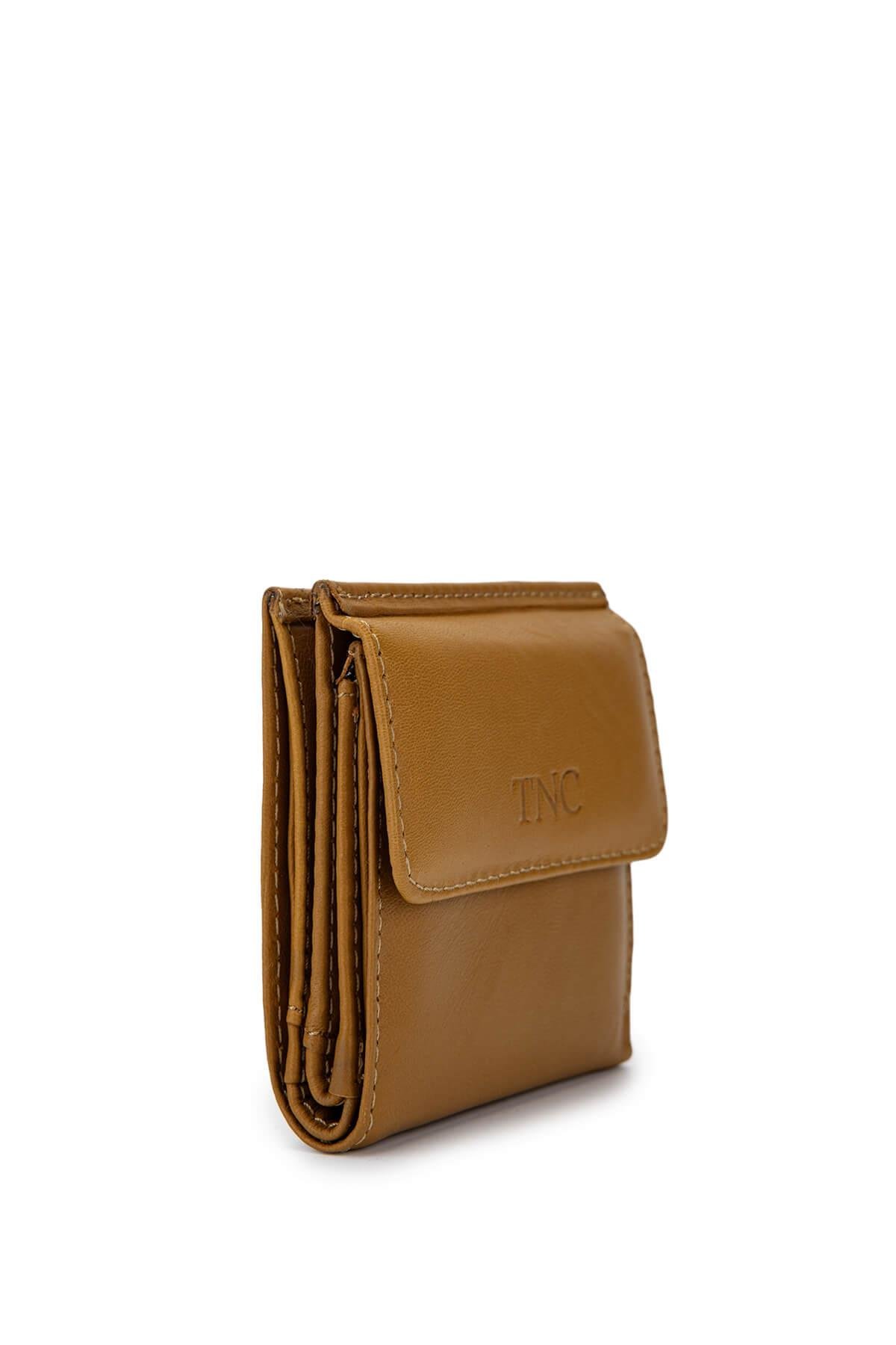 Tamer Tanca Unisex Hakiki Deri Hardal Cüzdan Cuzdan