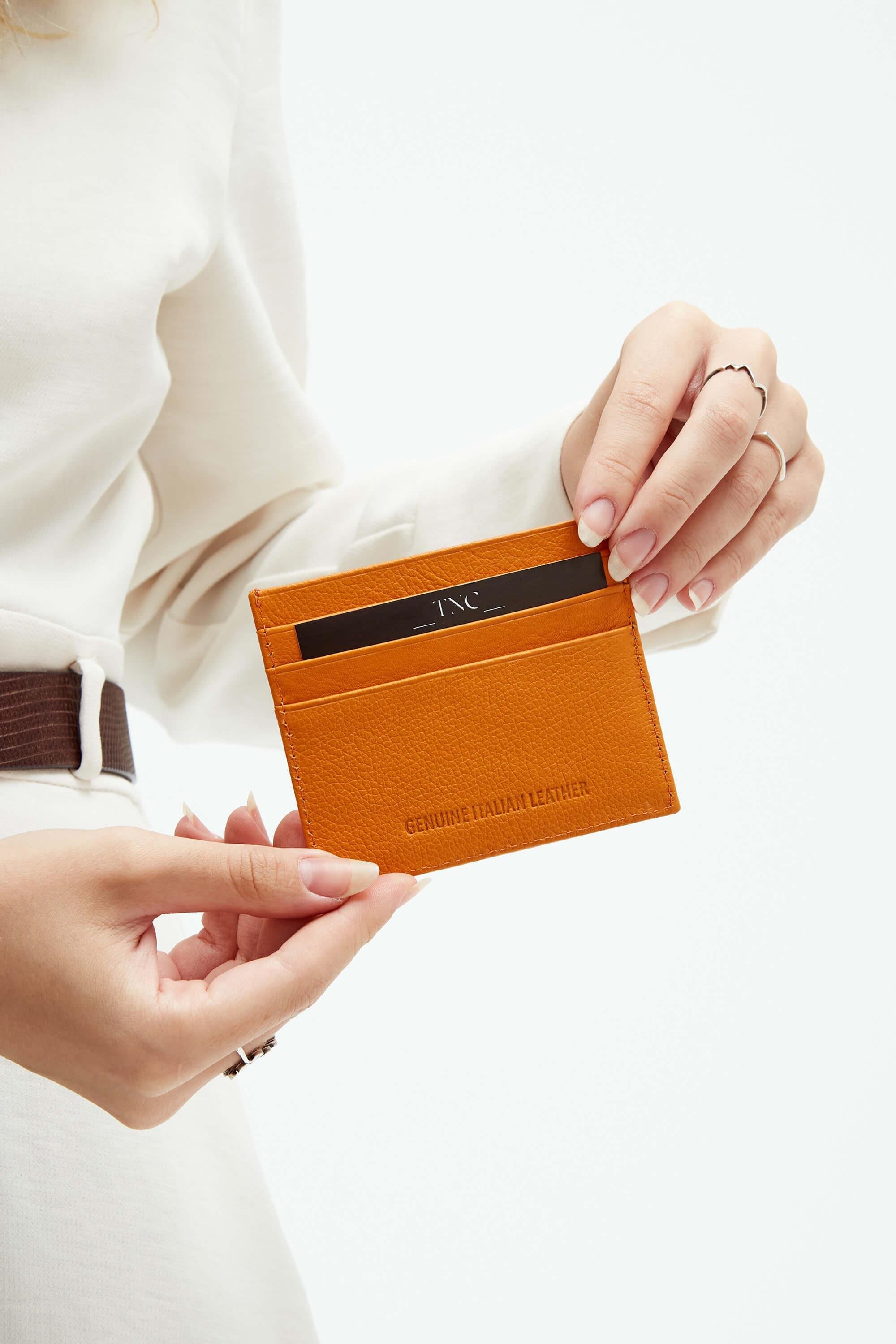 Tamer Tanca Unisex Hakiki Deri Hardal Kartlık