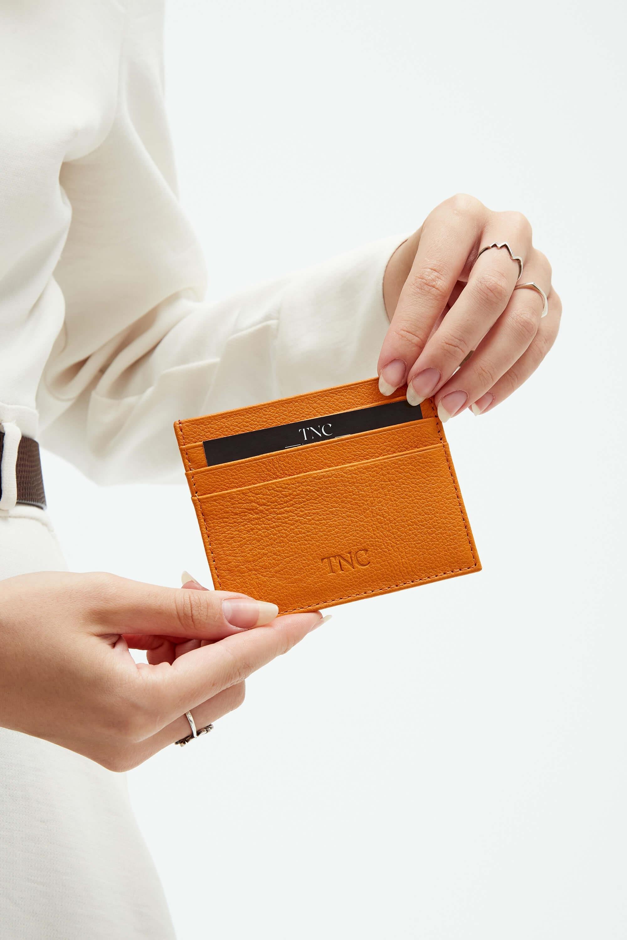 Tamer Tanca Unisex Hakiki Deri Hardal Kartlık