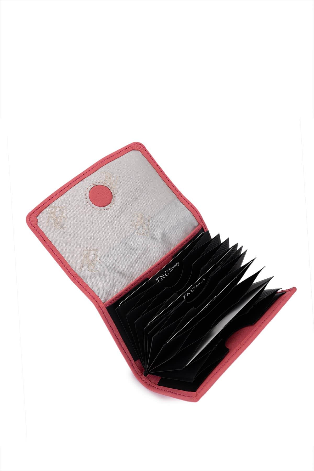 Tamer Tanca Unisex Hakiki Deri Pembe Kartlık