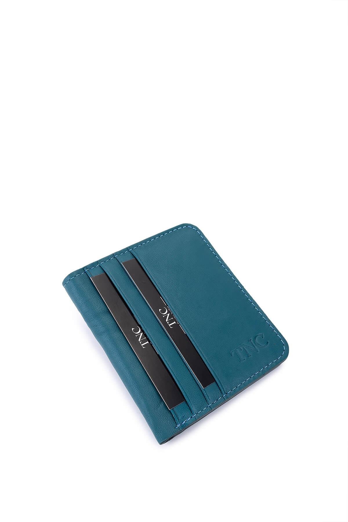 Tamer Tanca Unisex Hakiki Deri Petrol Kartlık