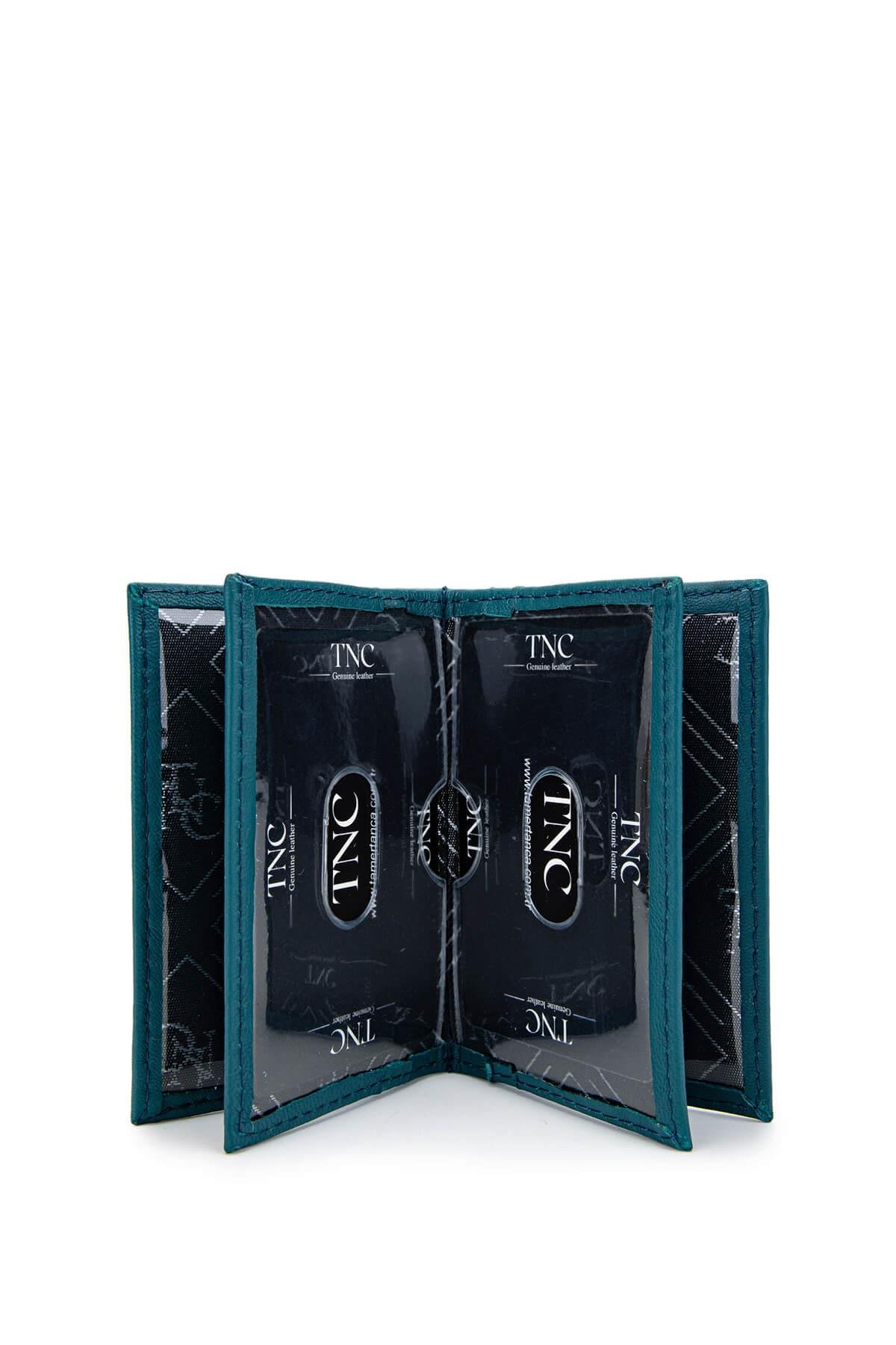 Tamer Tanca Unisex Hakiki Deri Petrol Kartlık