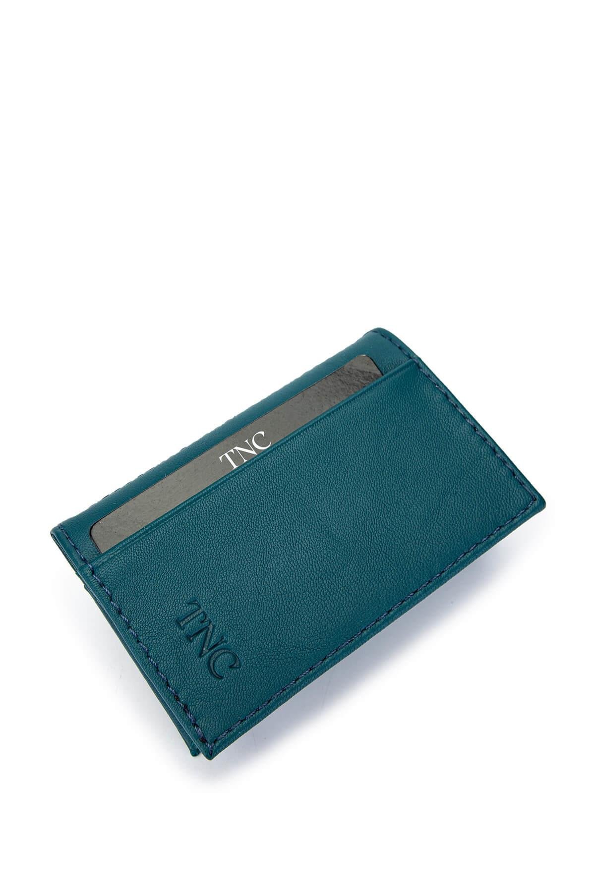 Tamer Tanca Unisex Hakiki Deri Petrol Kartlık