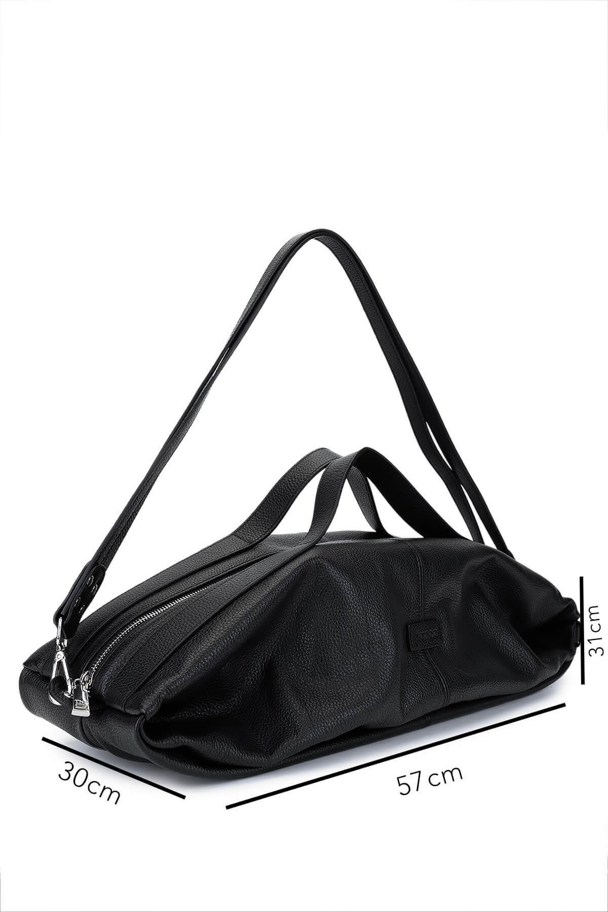 Tamer Tanca Unisex Hakiki Deri Siyah Floter Sırt Çantası