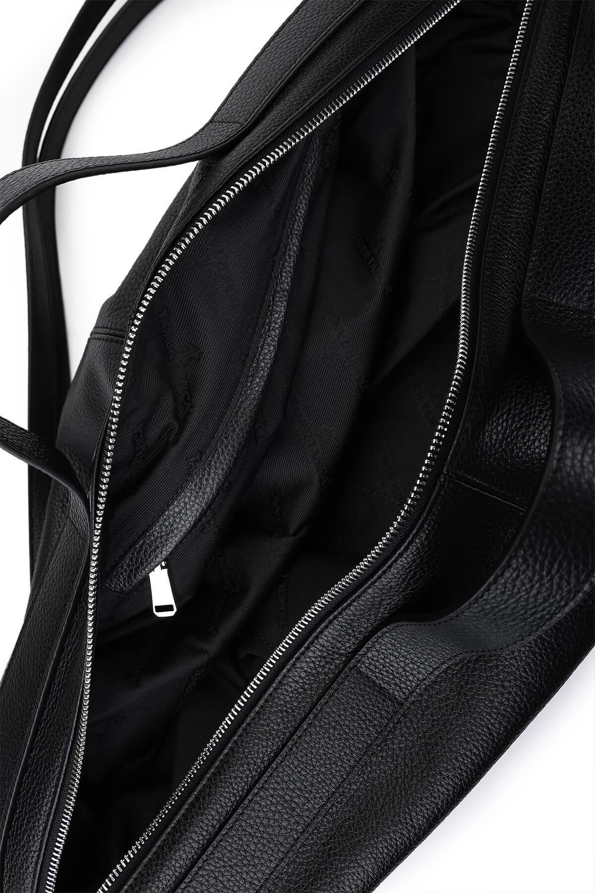 Tamer Tanca Unisex Hakiki Deri Siyah Floter Sırt Çantası