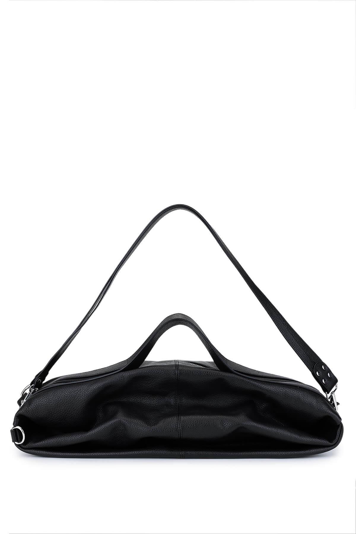 Tamer Tanca Unisex Hakiki Deri Siyah Floter Sırt Çantası