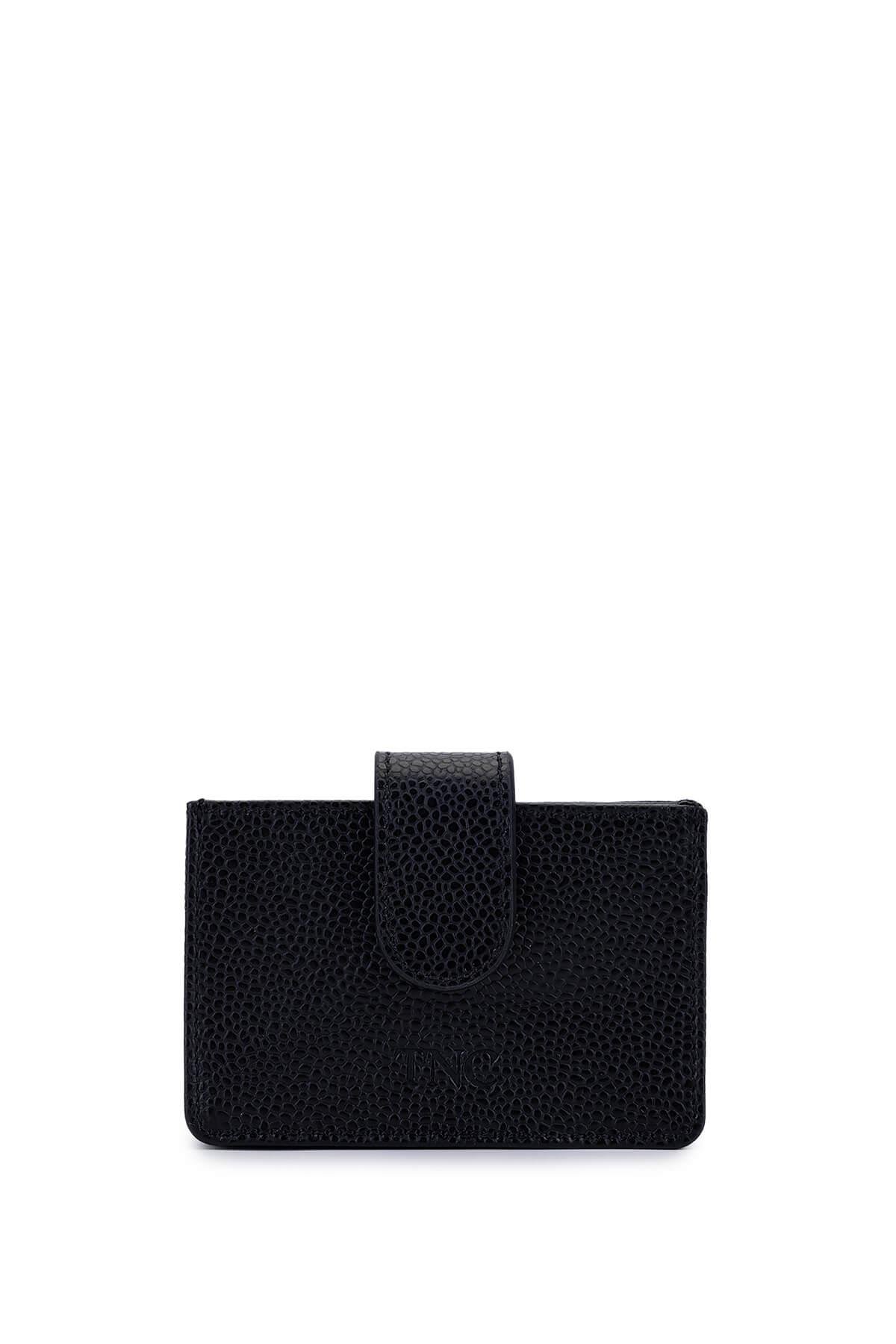 Tamer Tanca Unisex Hakiki Deri Siyah Havyar Kartlık