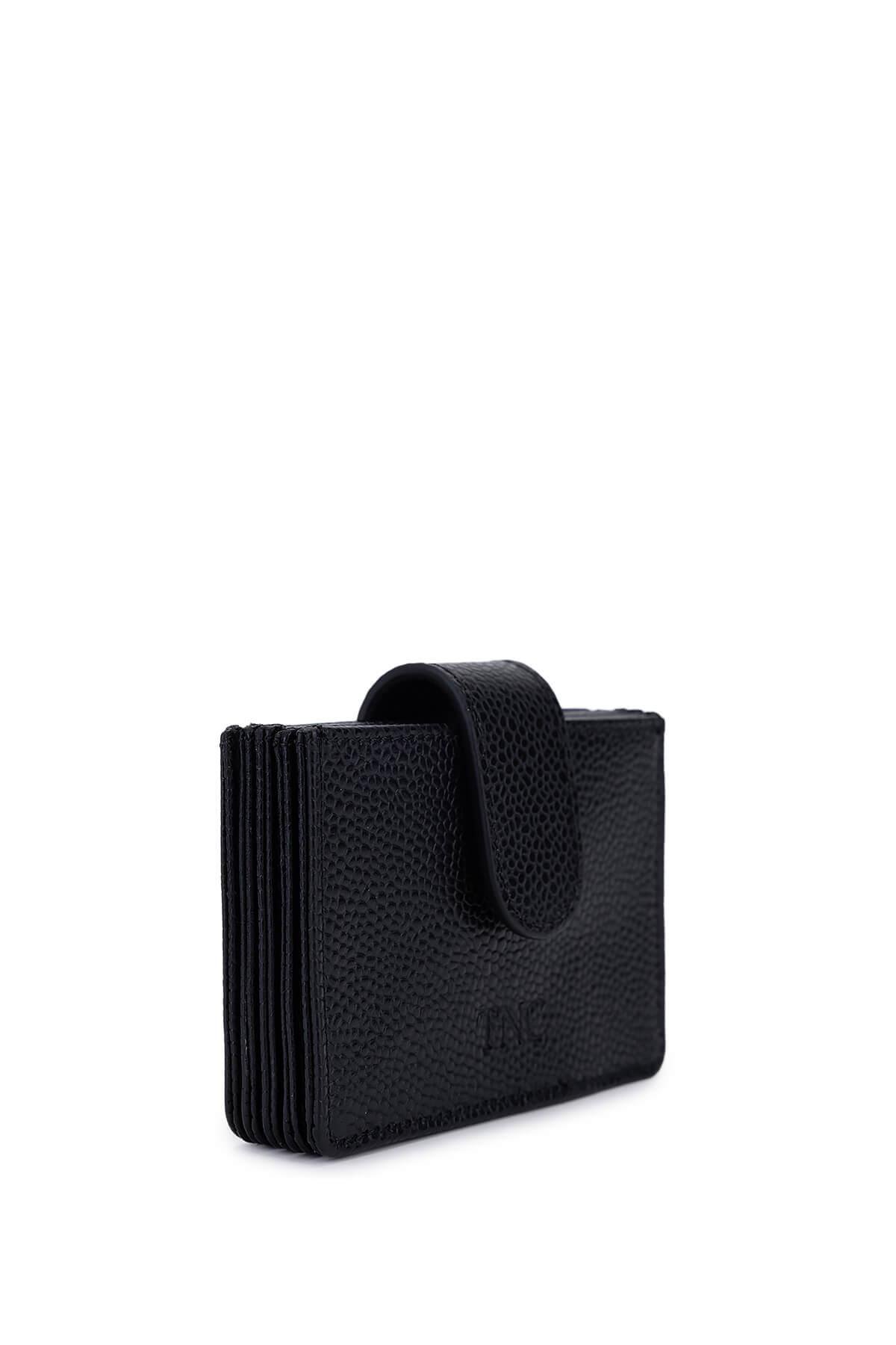 Tamer Tanca Unisex Hakiki Deri Siyah Havyar Kartlık