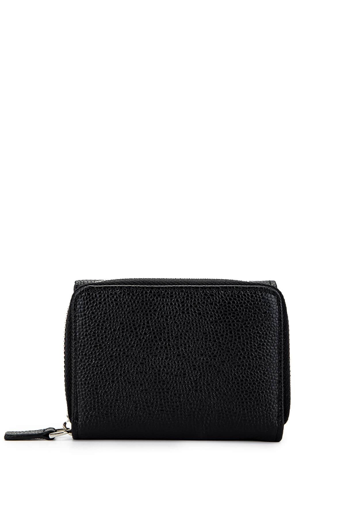 Tamer Tanca Unisex Hakiki Deri Siyah Havyar Cüzdan Cuzdan