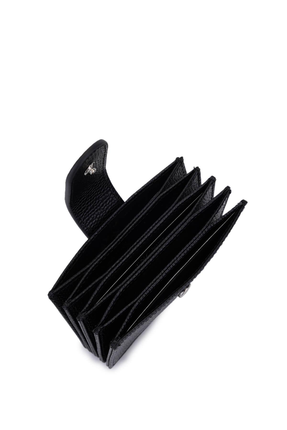 Tamer Tanca Unisex Hakiki Deri Siyah Havyar Kartlık