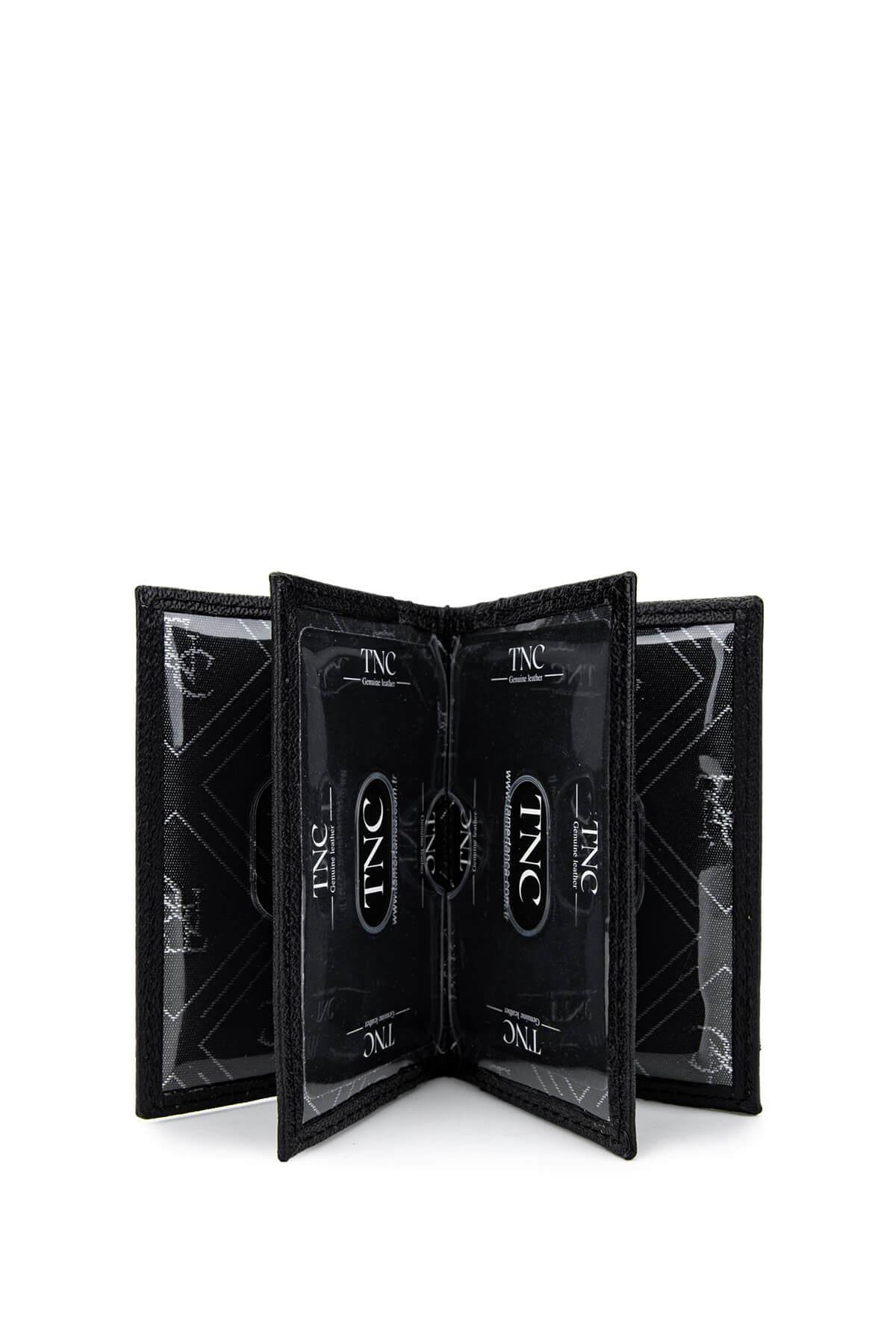 Tamer Tanca Unisex Hakiki Deri Siyah Havyar Kartlık