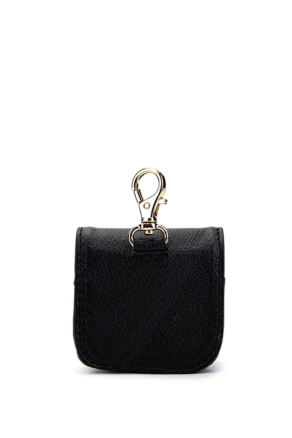 Tamer Tanca Unisex Hakiki Deri Siyah Havyar Airpodsluk Cuzdan