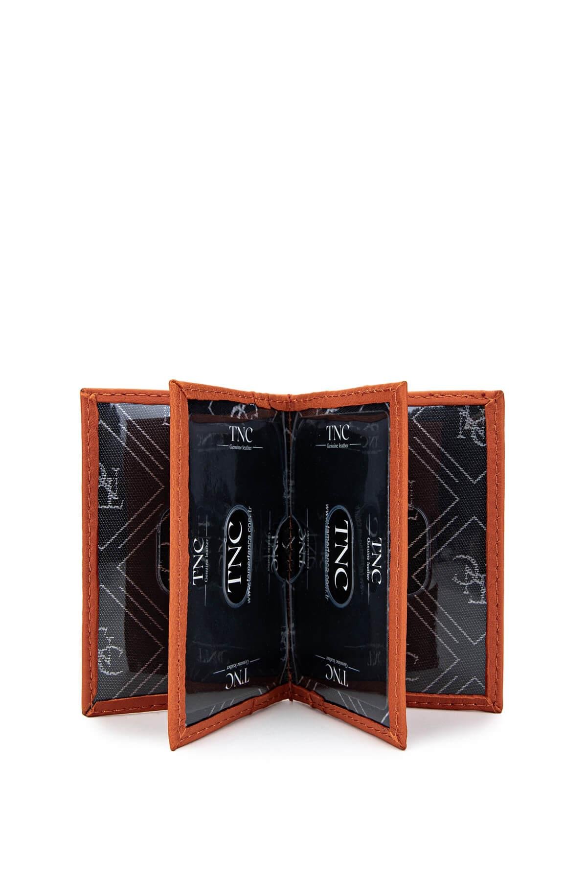 Tamer Tanca Unisex Hakiki Deri Turuncu Kartlık