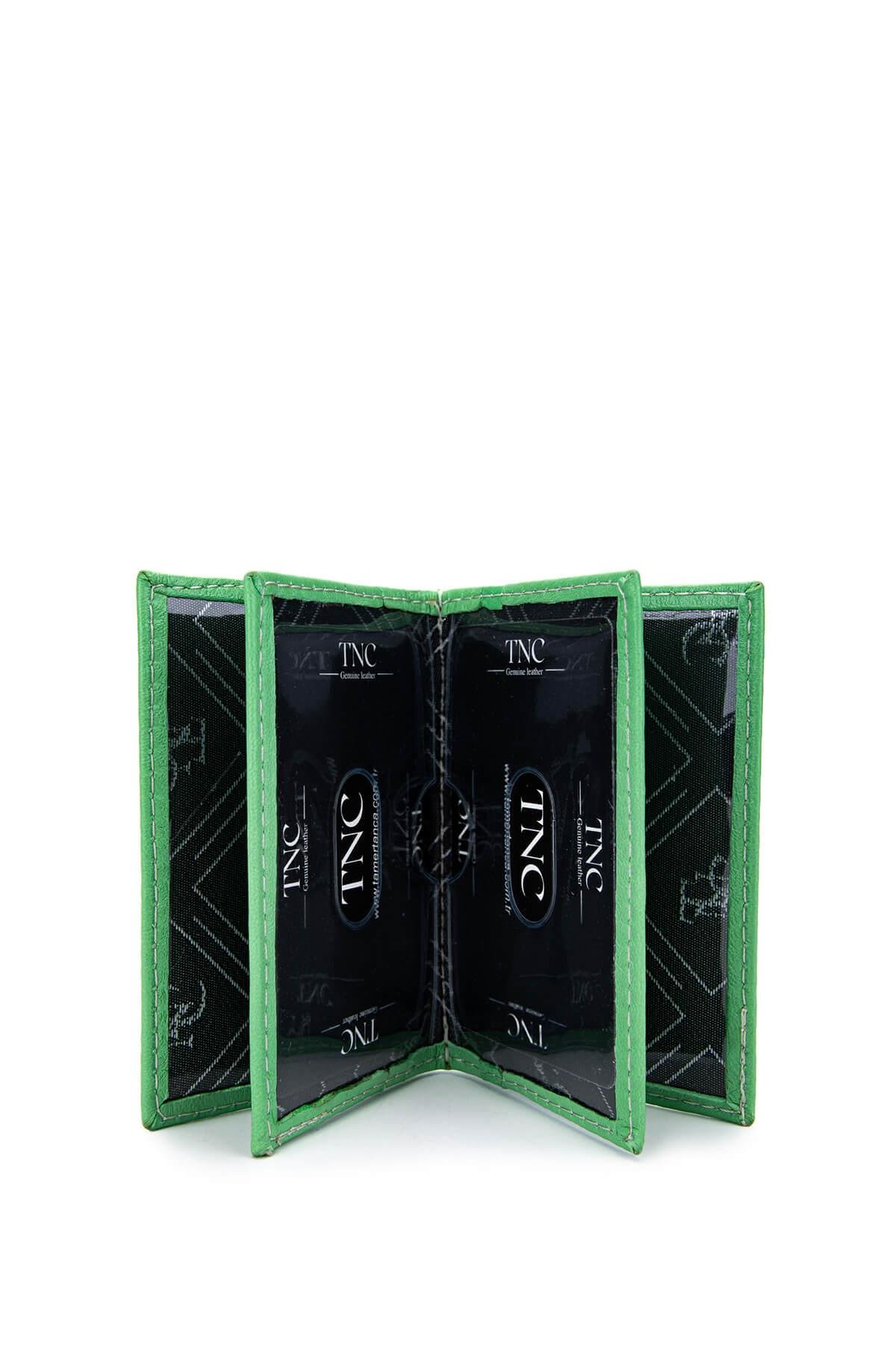 Tamer Tanca Unisex Hakiki Deri Yeşil Kartlık