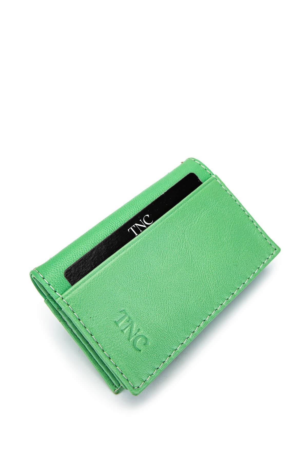 Tamer Tanca Unisex Hakiki Deri Yeşil Kartlık