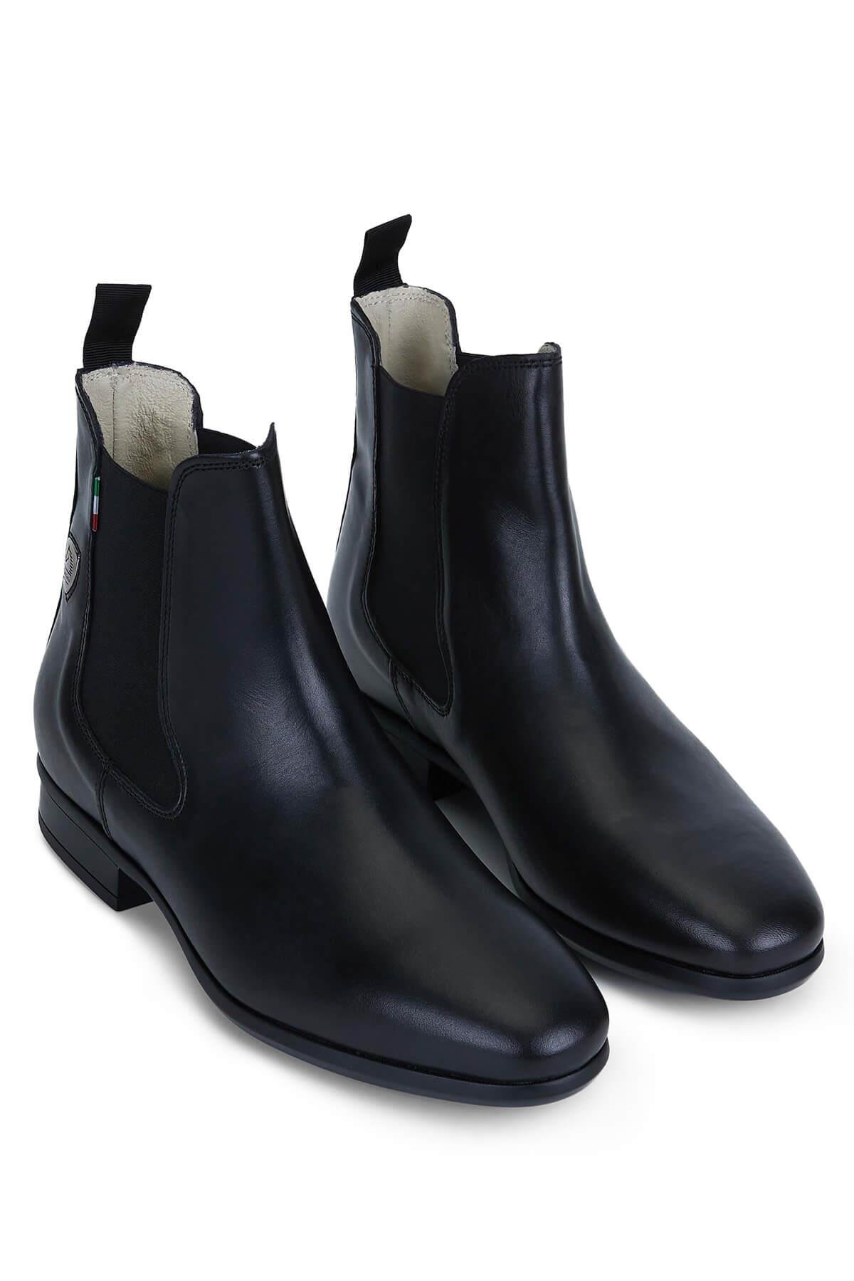 Tattini Unisex Hakiki Deri Siyah Binici Botu