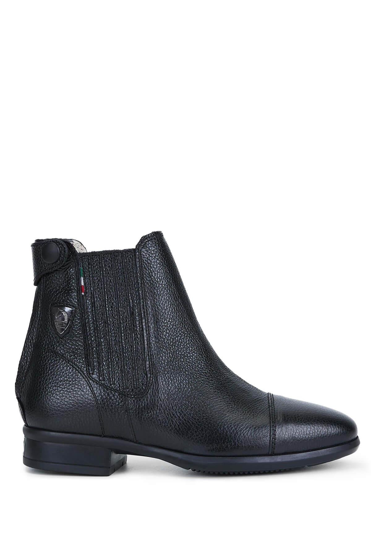 Tattini Unisex Hakiki Deri Siyah Binici Botu