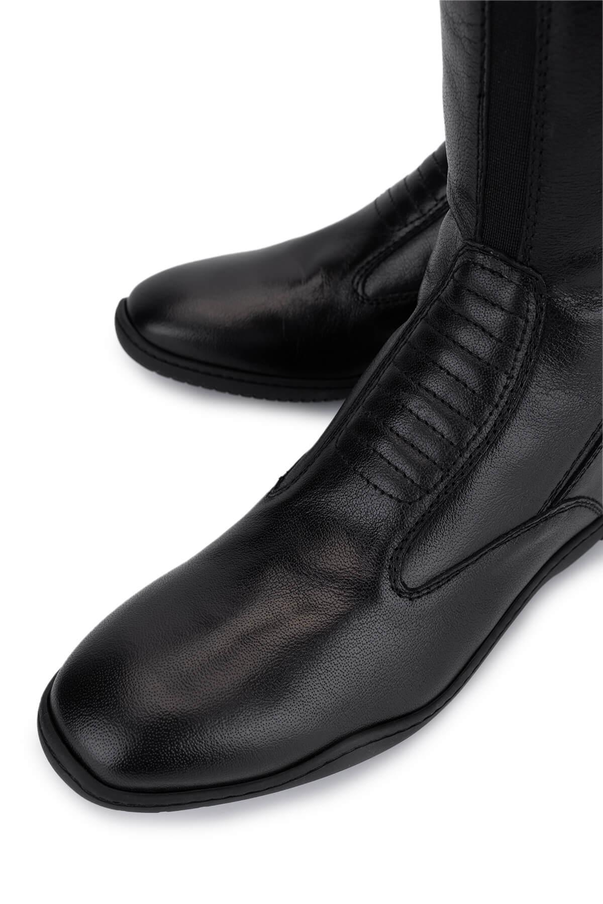 Tattini Unisex Hakiki Deri Siyah (Medium) Binici Cizmesi Çizme