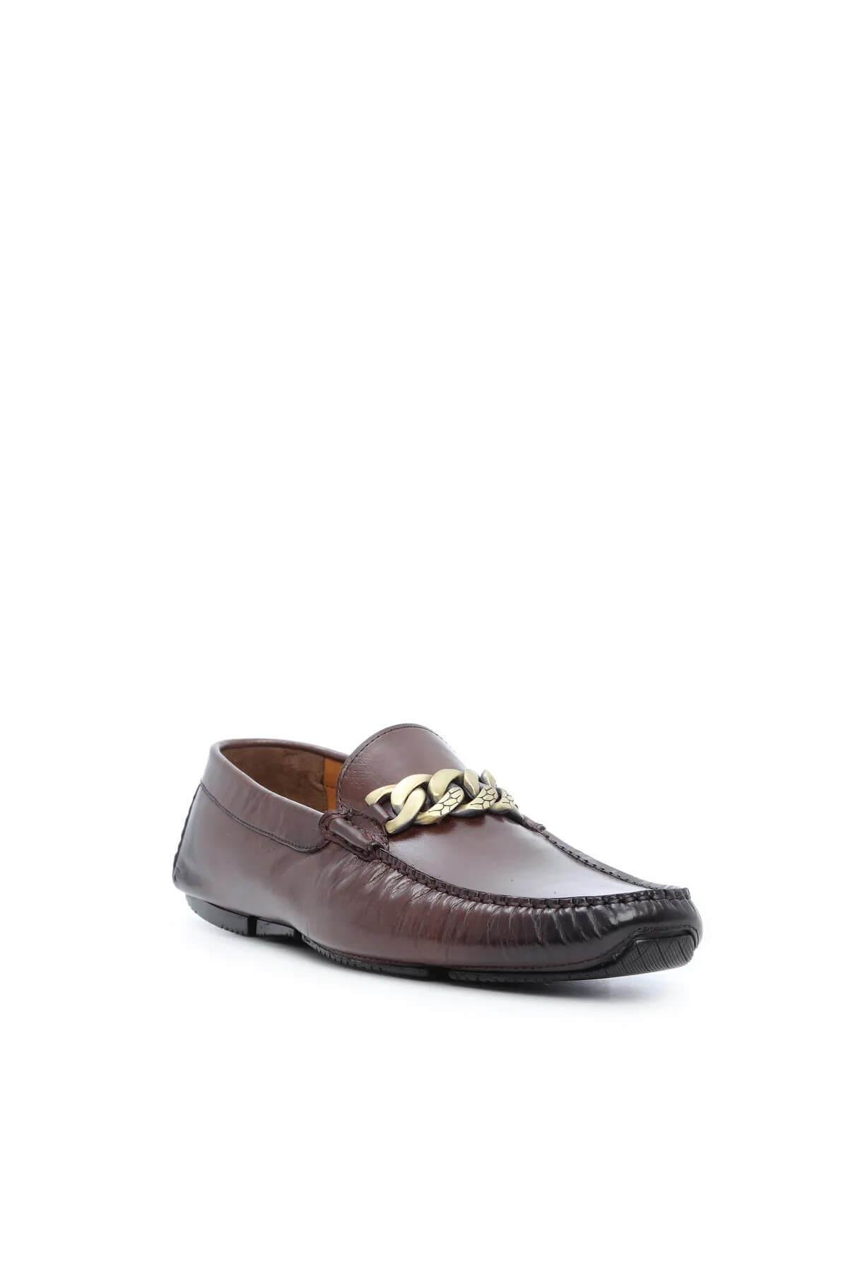 Tnc Luxury Erkek Hakiki Deri Kahverengi Loafer Ayakkabı