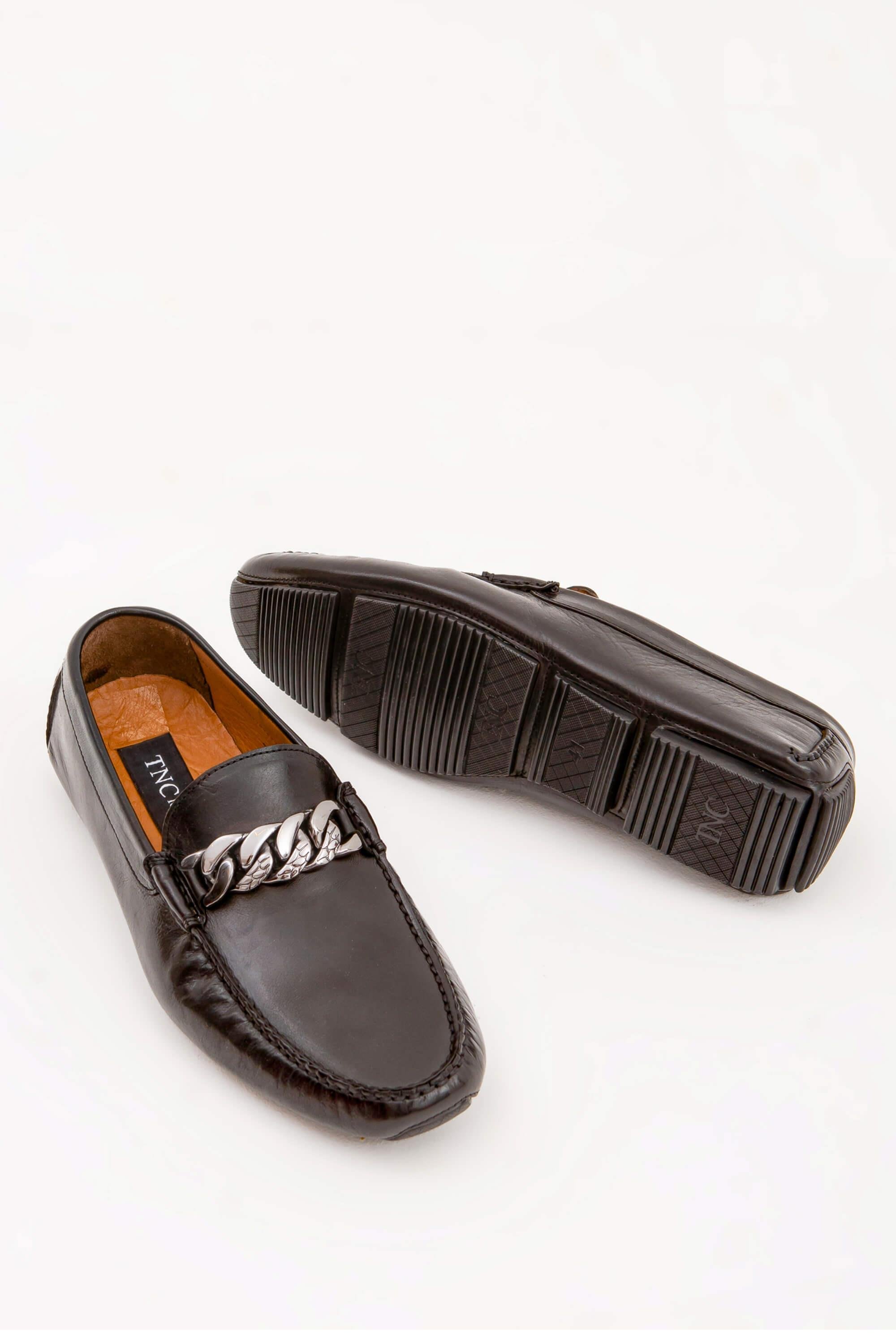 Tnc Luxury Erkek Hakiki Deri Siyah Bufalo Loafer Ayakkabı