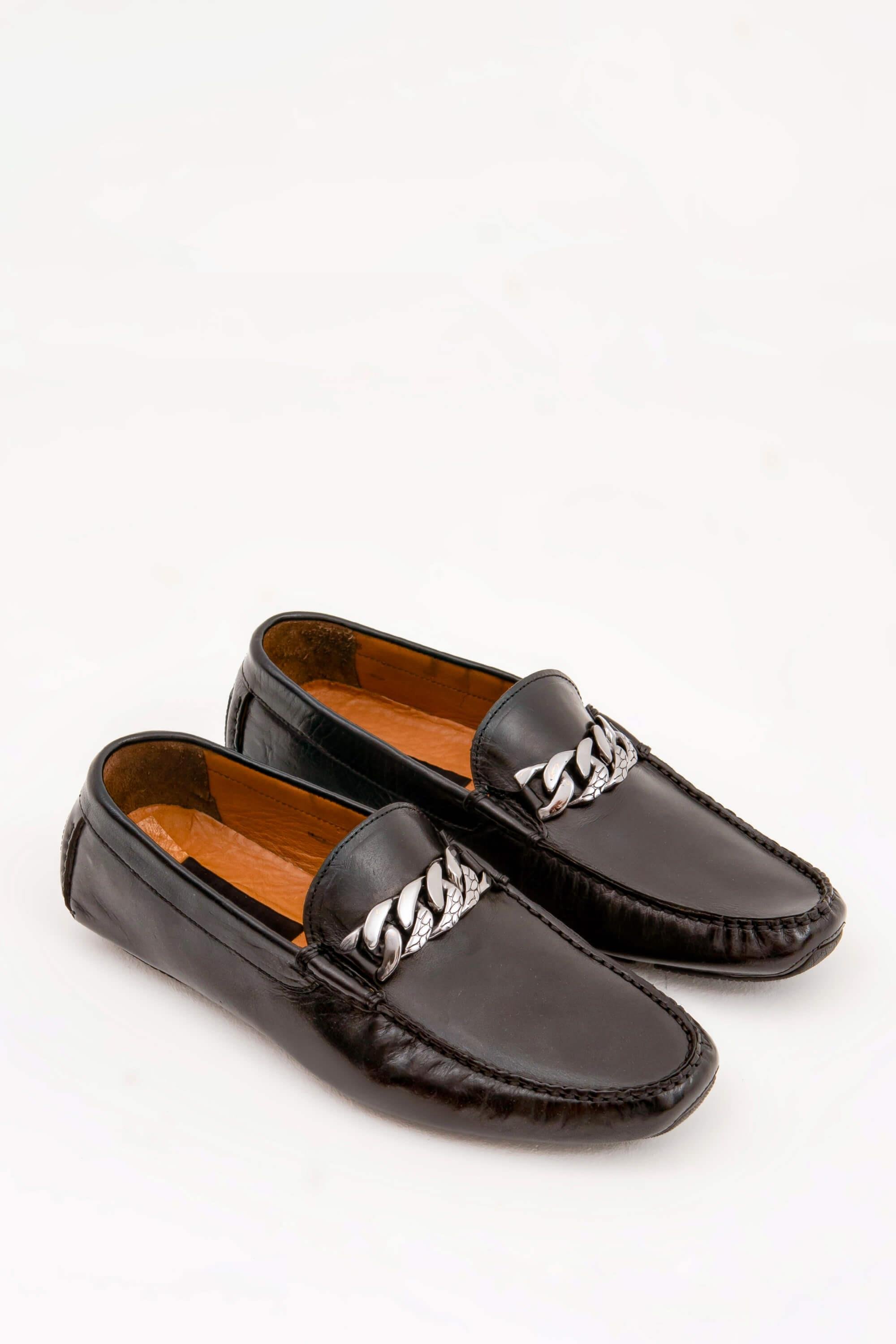 Tnc Luxury Erkek Hakiki Deri Siyah Bufalo Loafer Ayakkabı