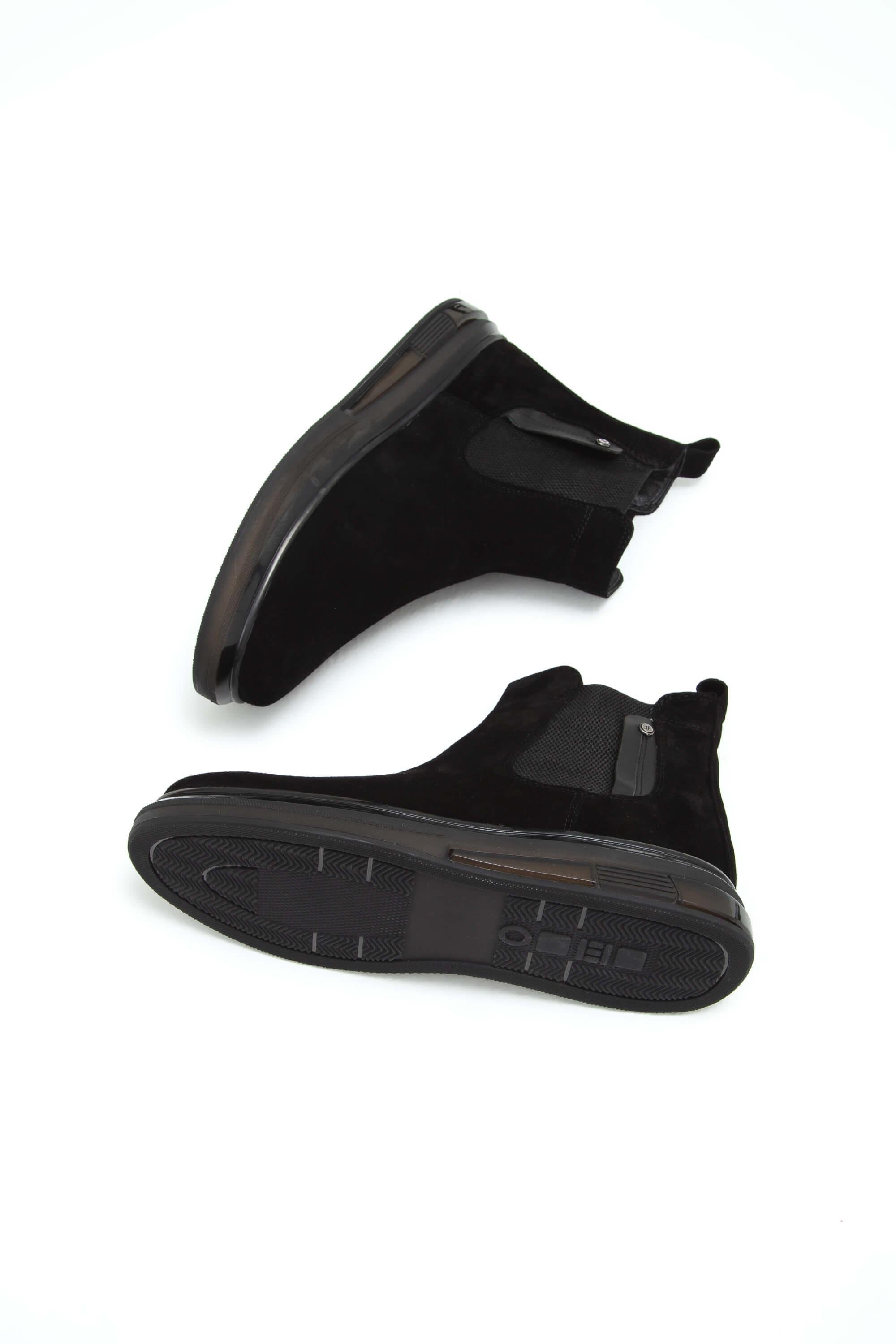 Tnc Sports Erkek Hakiki Deri Siyah Süet Casual Bot