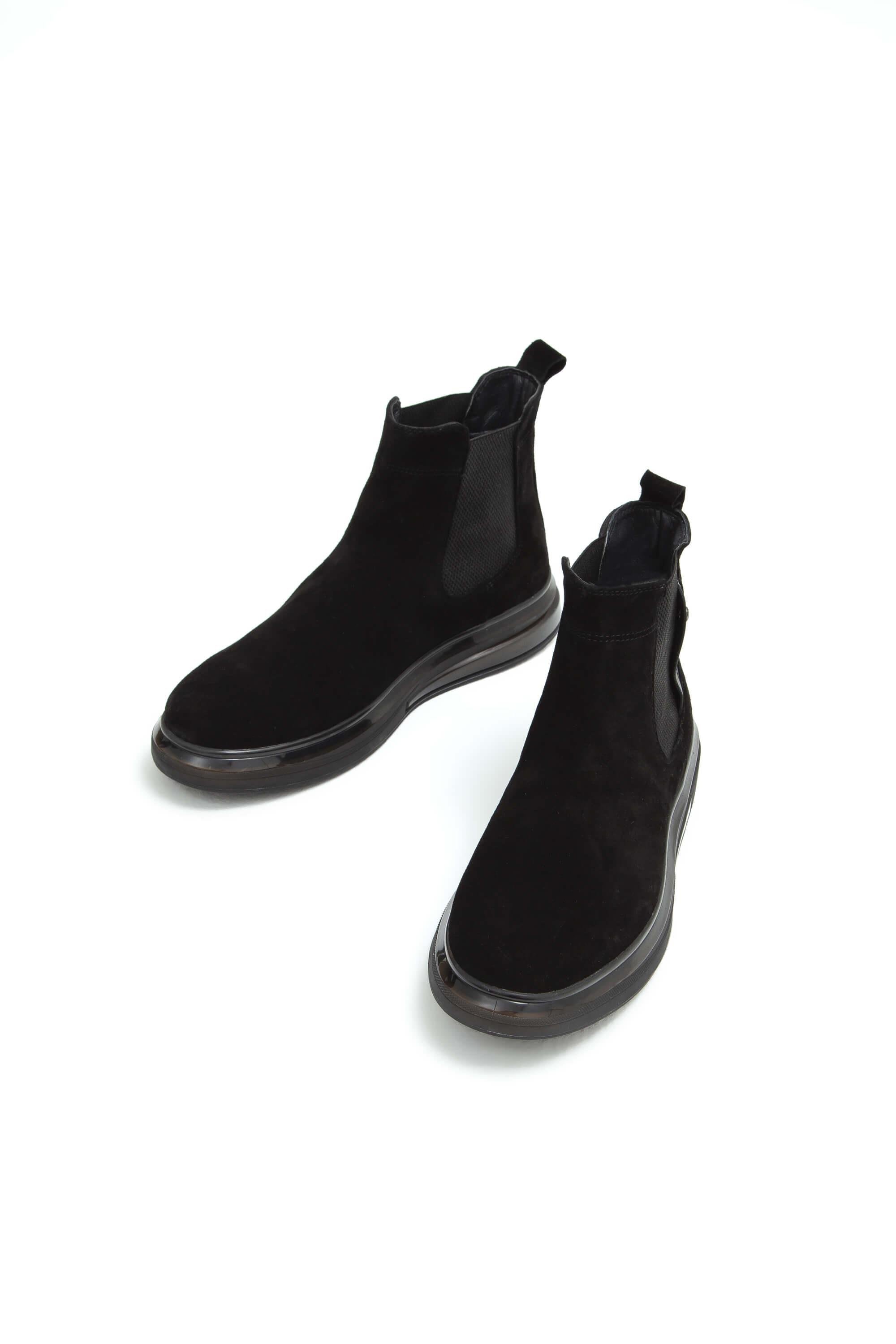 Tnc Sports Erkek Hakiki Deri Siyah Süet Casual Bot